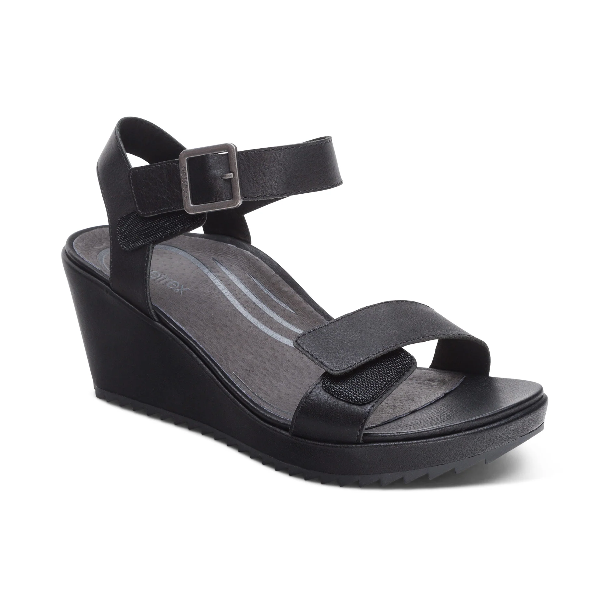 Andrea Quarter Strap Wedge - Black - Image 7