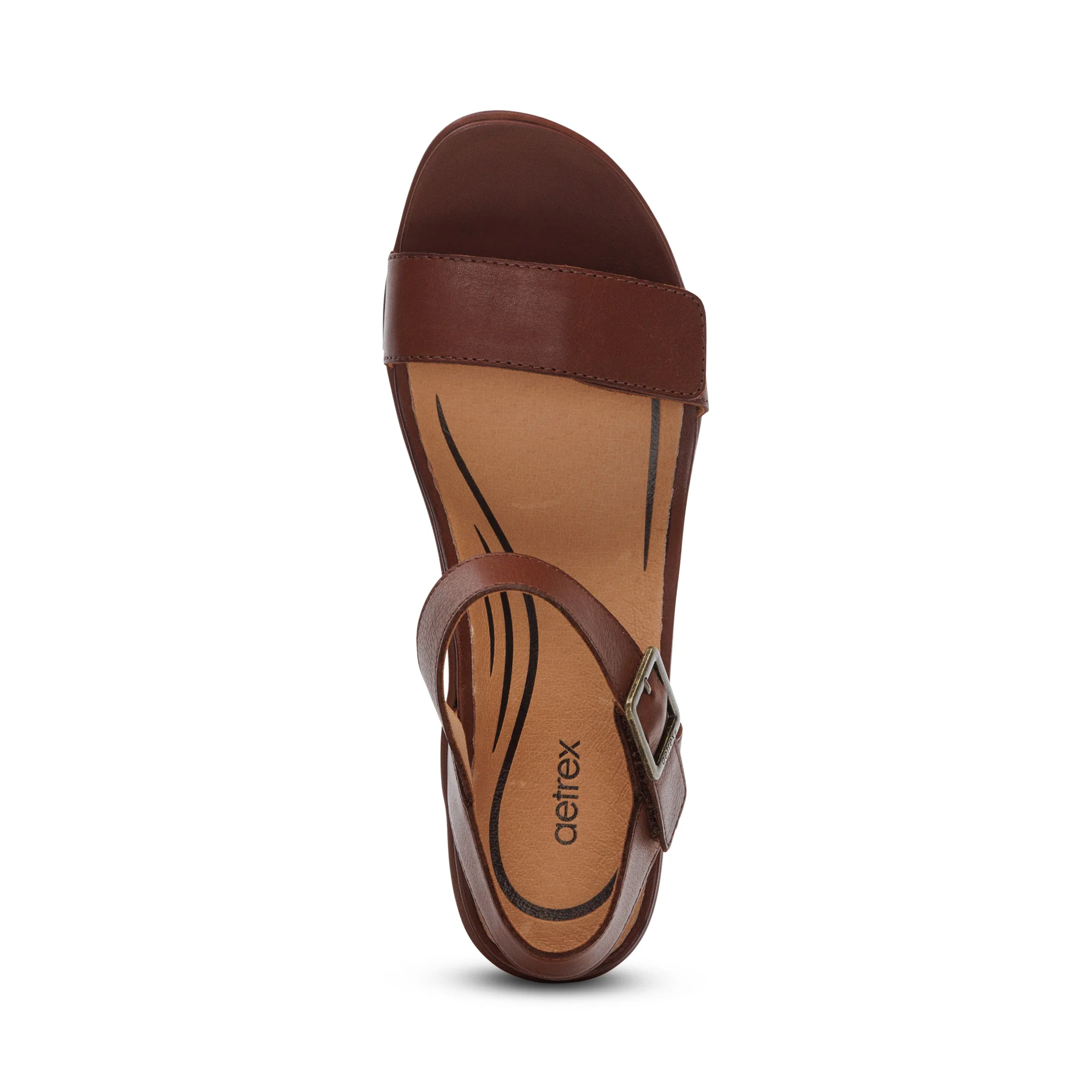 Andrea Quarter Strap Wedge - Walnut - Image 5