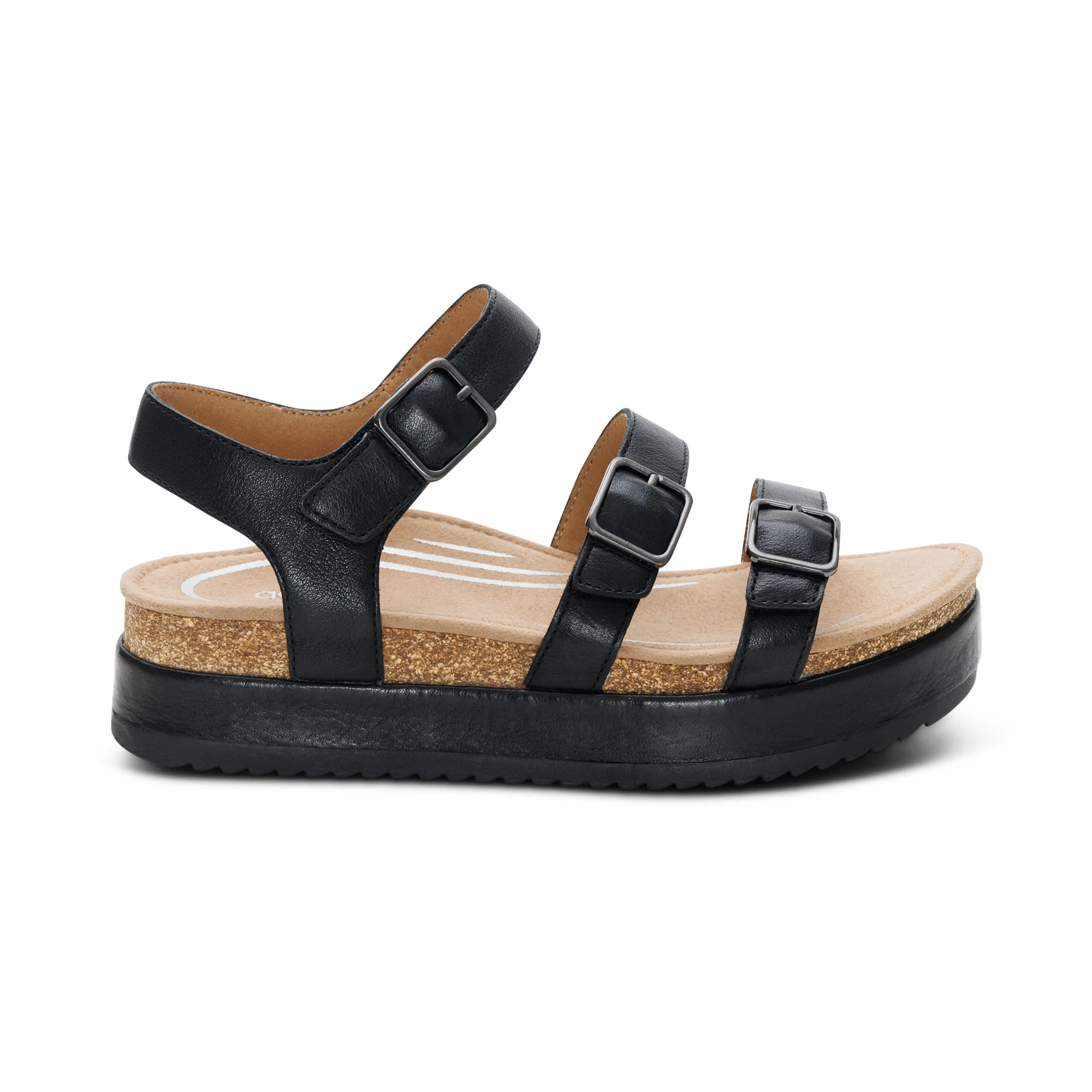 Aria Arch Support Platform Sandal - Black - Image 2