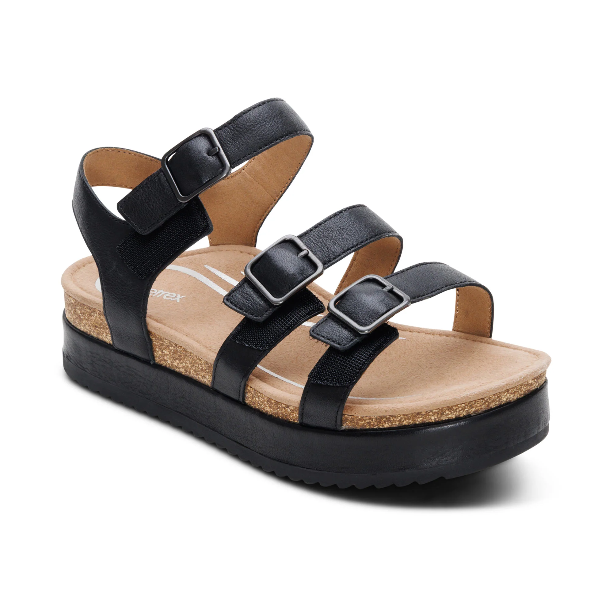 Aria Arch Support Platform Sandal - Black - Image 7