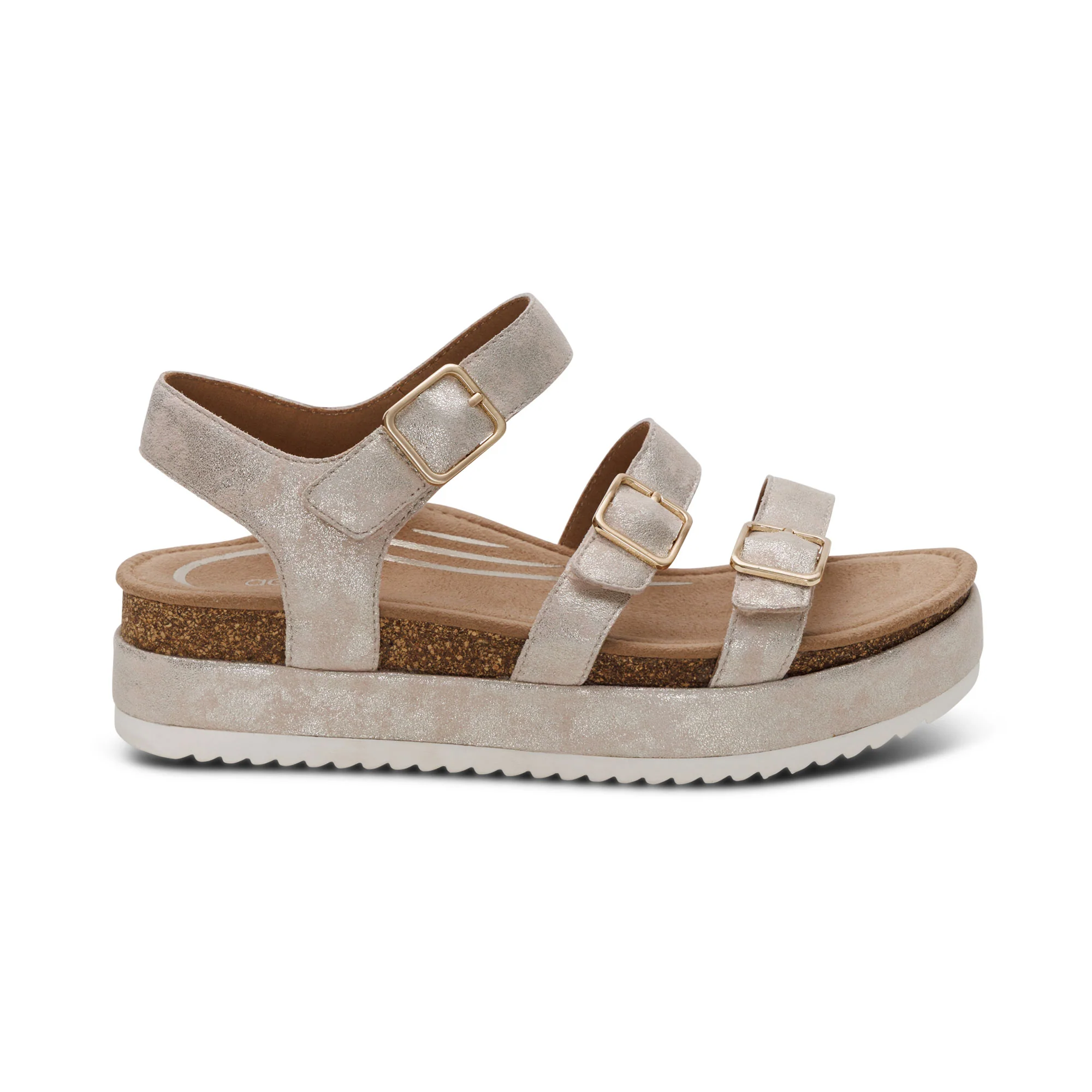 Aria Arch Support Platform Sandal - Champagne - Image 2