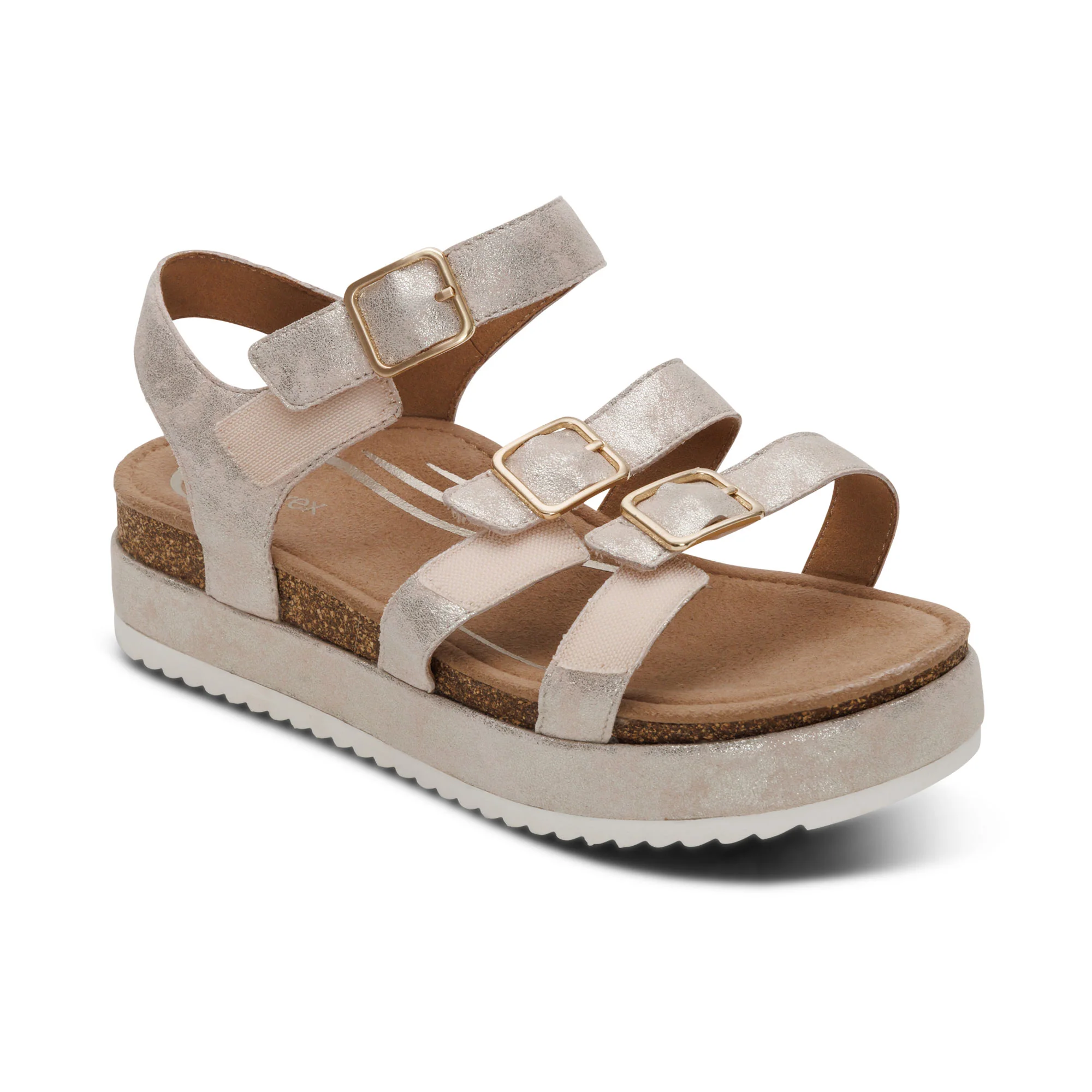 Aria Arch Support Platform Sandal - Champagne - Image 7