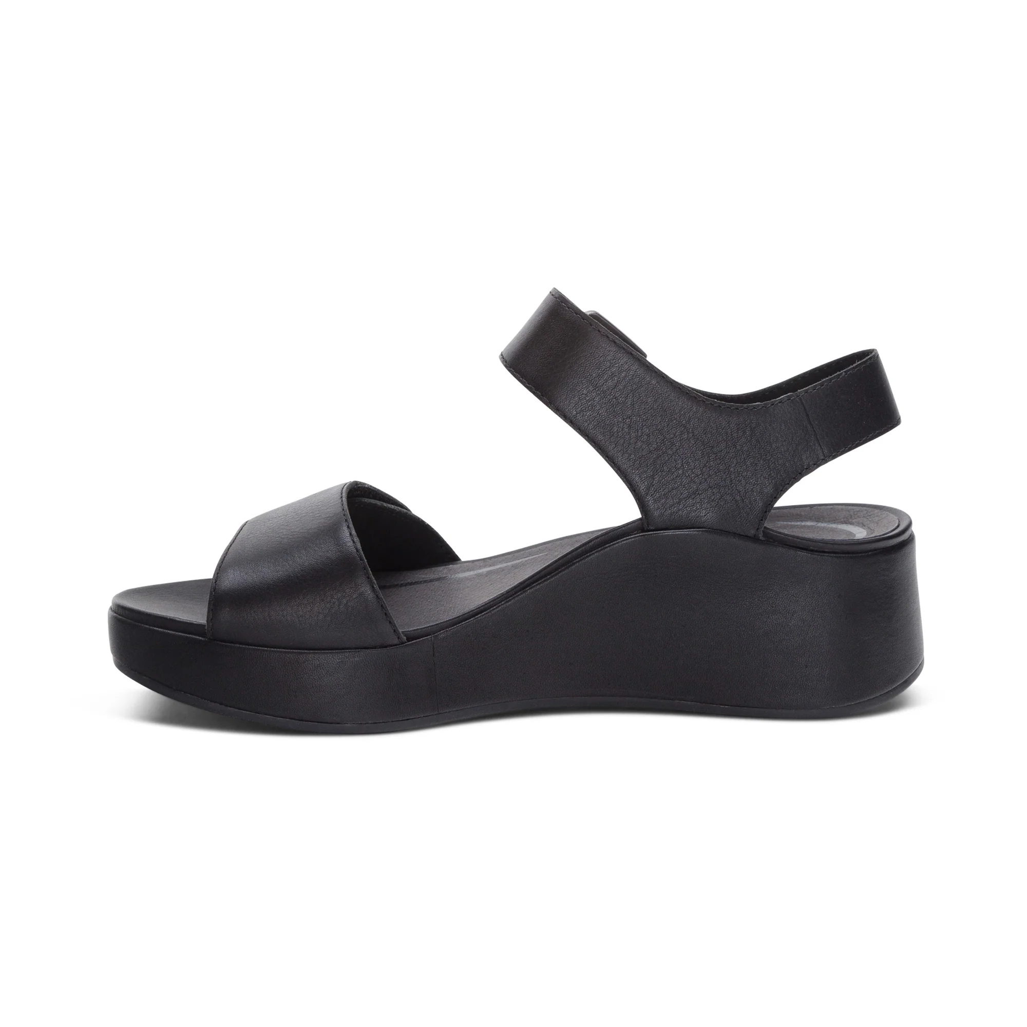 Ariel Adjustable Quarter Strap Wedge - Black - Image 4