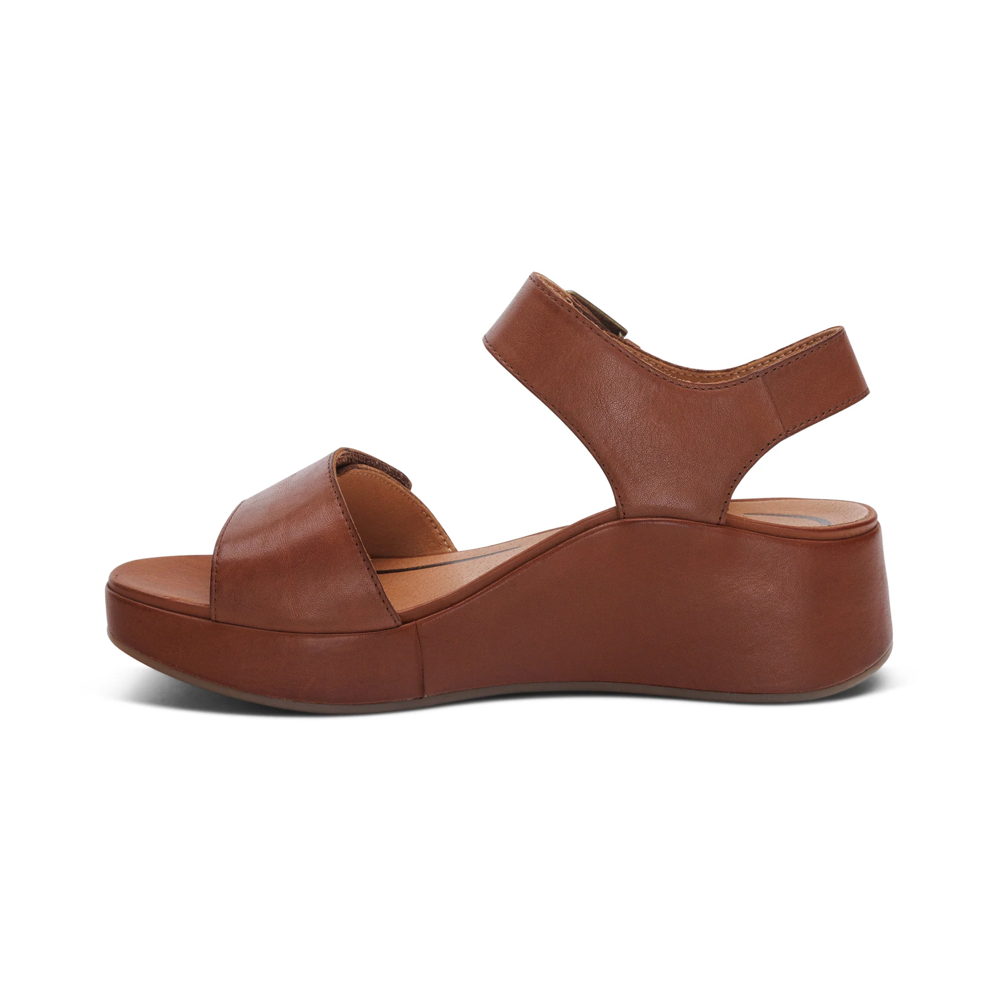 Ariel Adjustable Quarter Strap Wedge - Dark Brown - Image 4