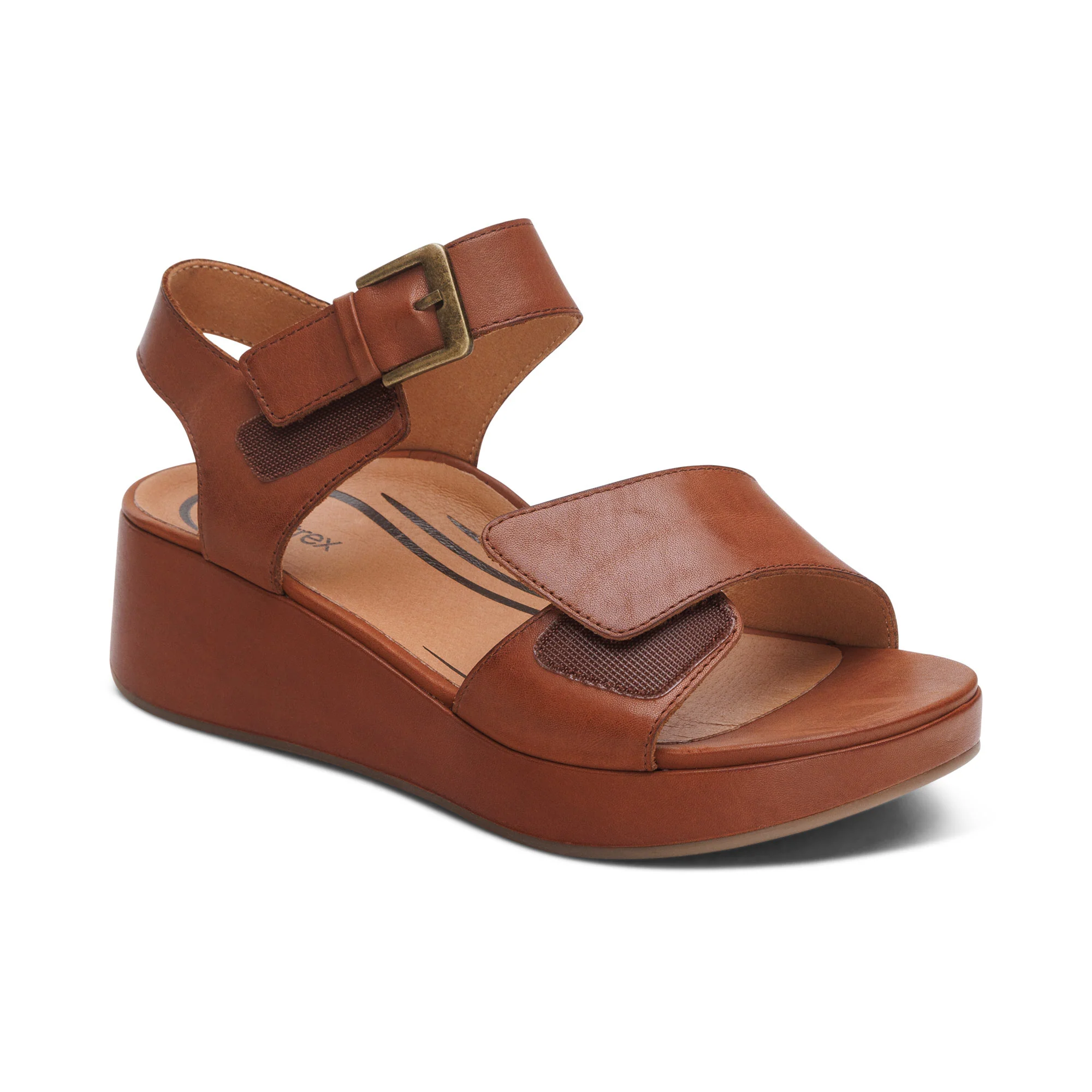 Ariel Adjustable Quarter Strap Wedge - Dark Brown - Image 7