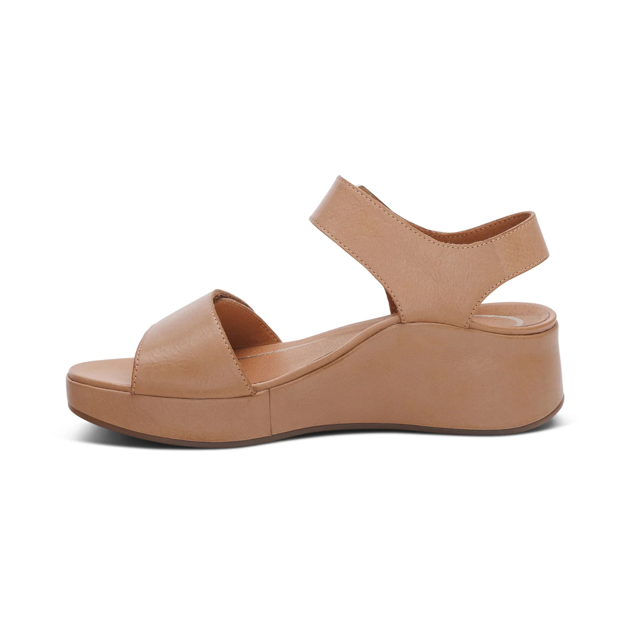 Ariel Adjustable Quarter Strap Wedge - Sand - Image 4