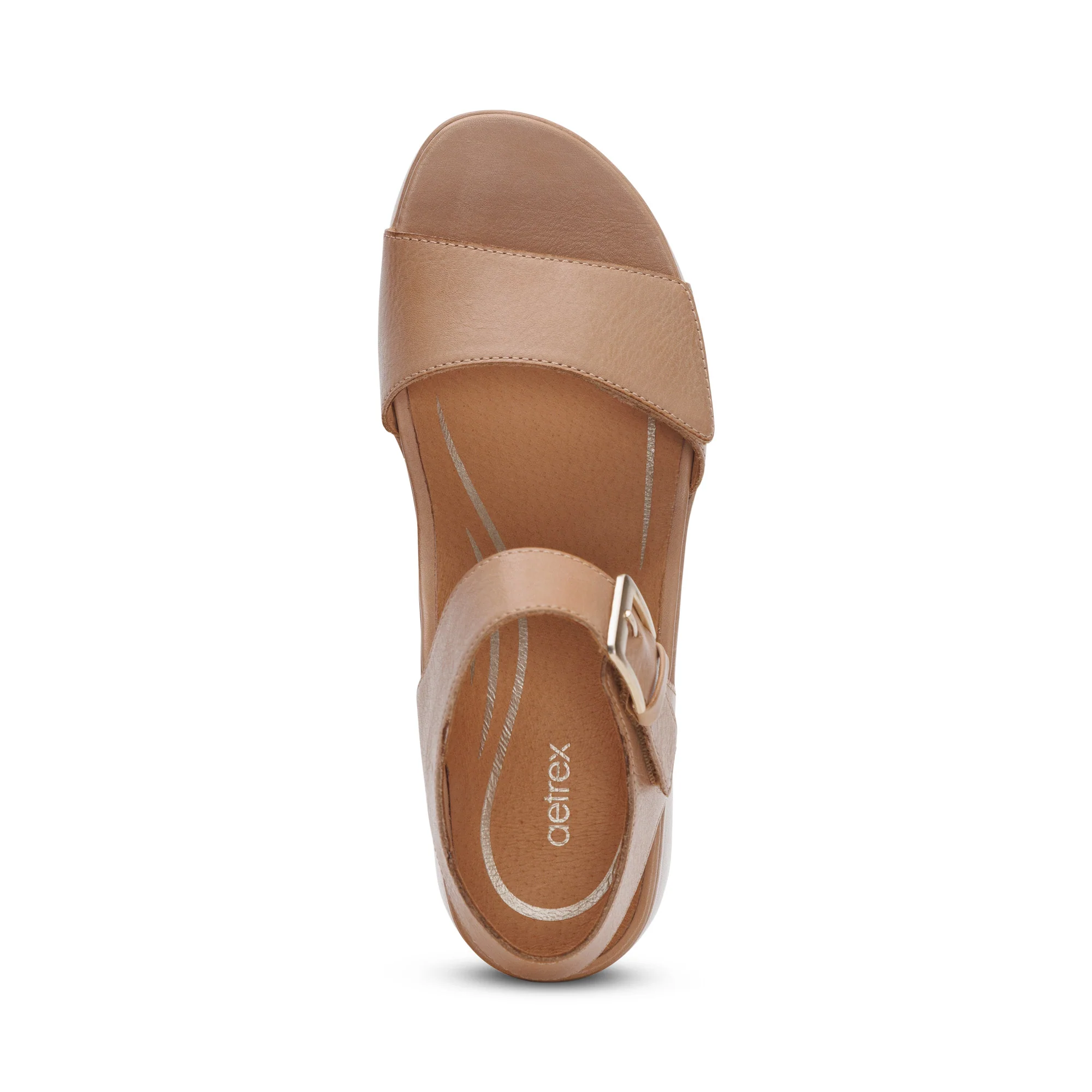 Ariel Adjustable Quarter Strap Wedge - Sand - Image 5