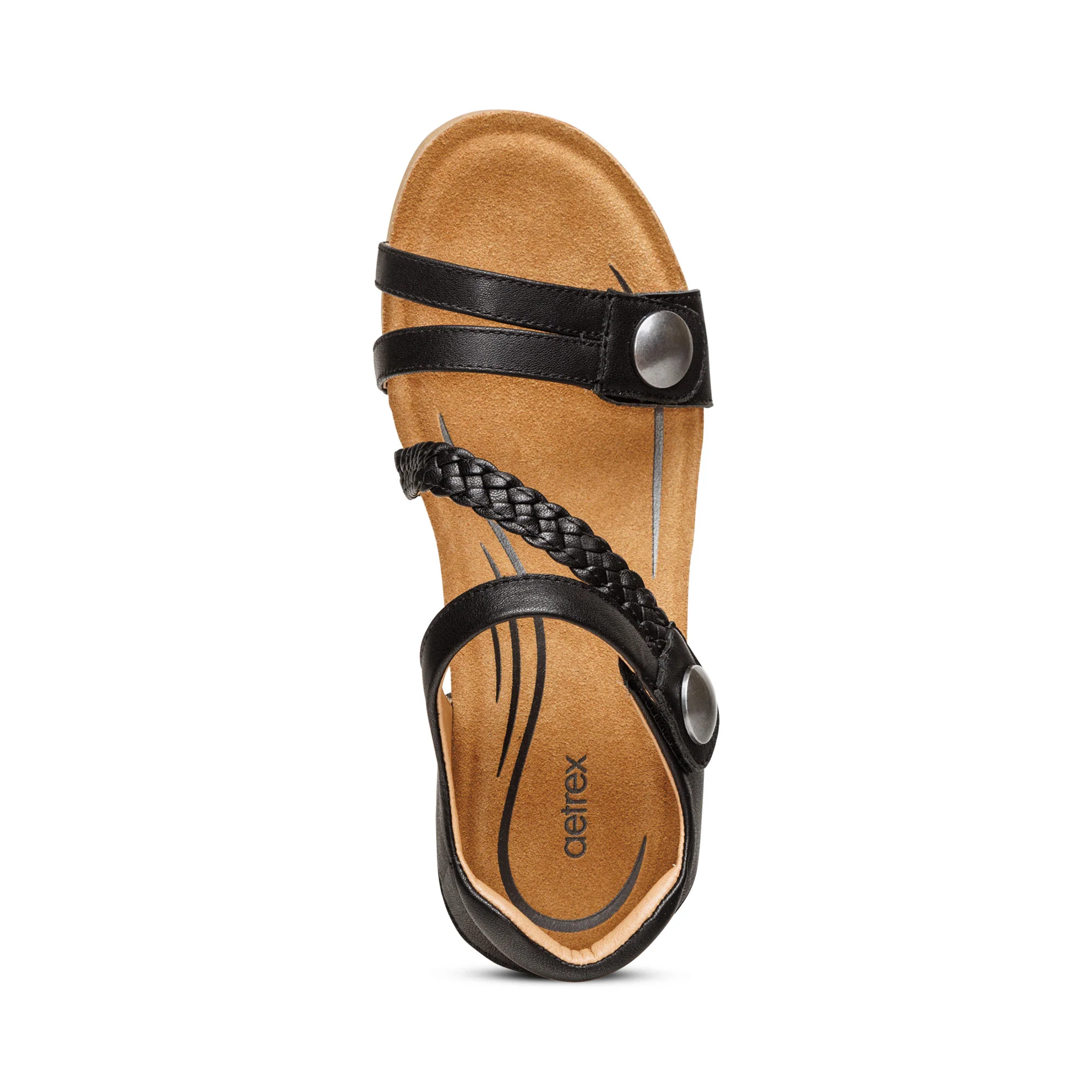 Avril Quarter Strap Wedge - Black - Image 4