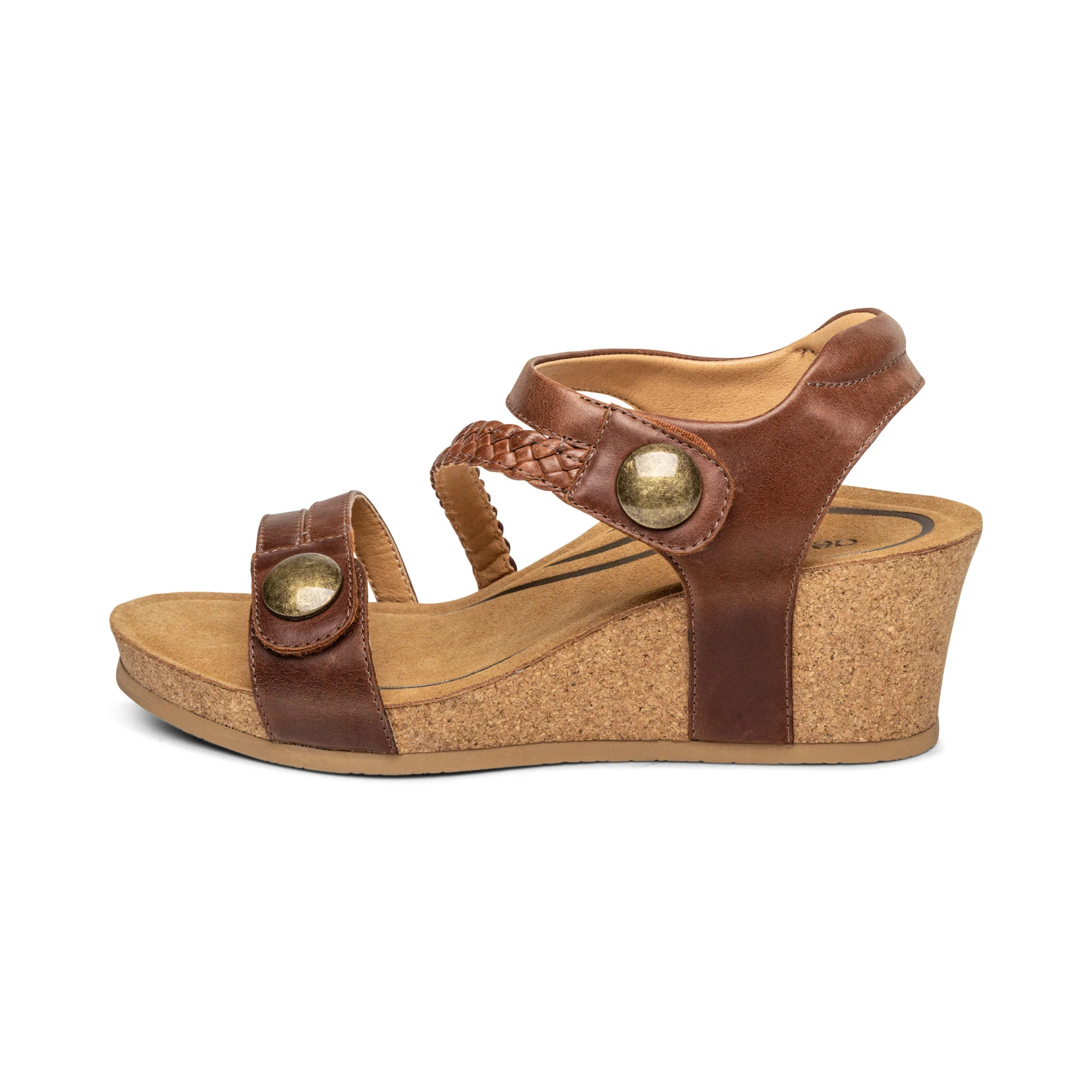 Avril Quarter Strap Wedge - Walnut - Image 3