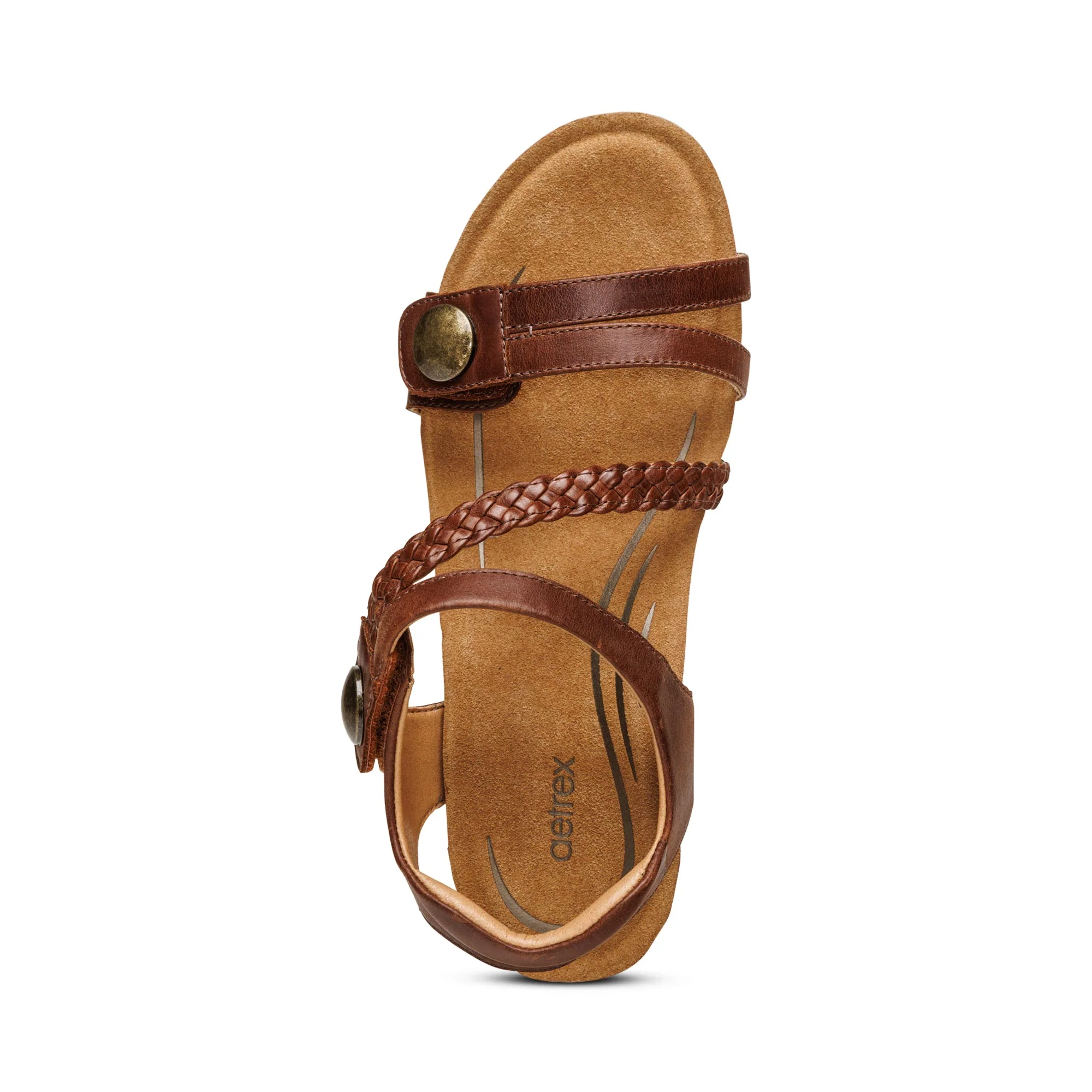 Avril Quarter Strap Wedge - Walnut - Image 4