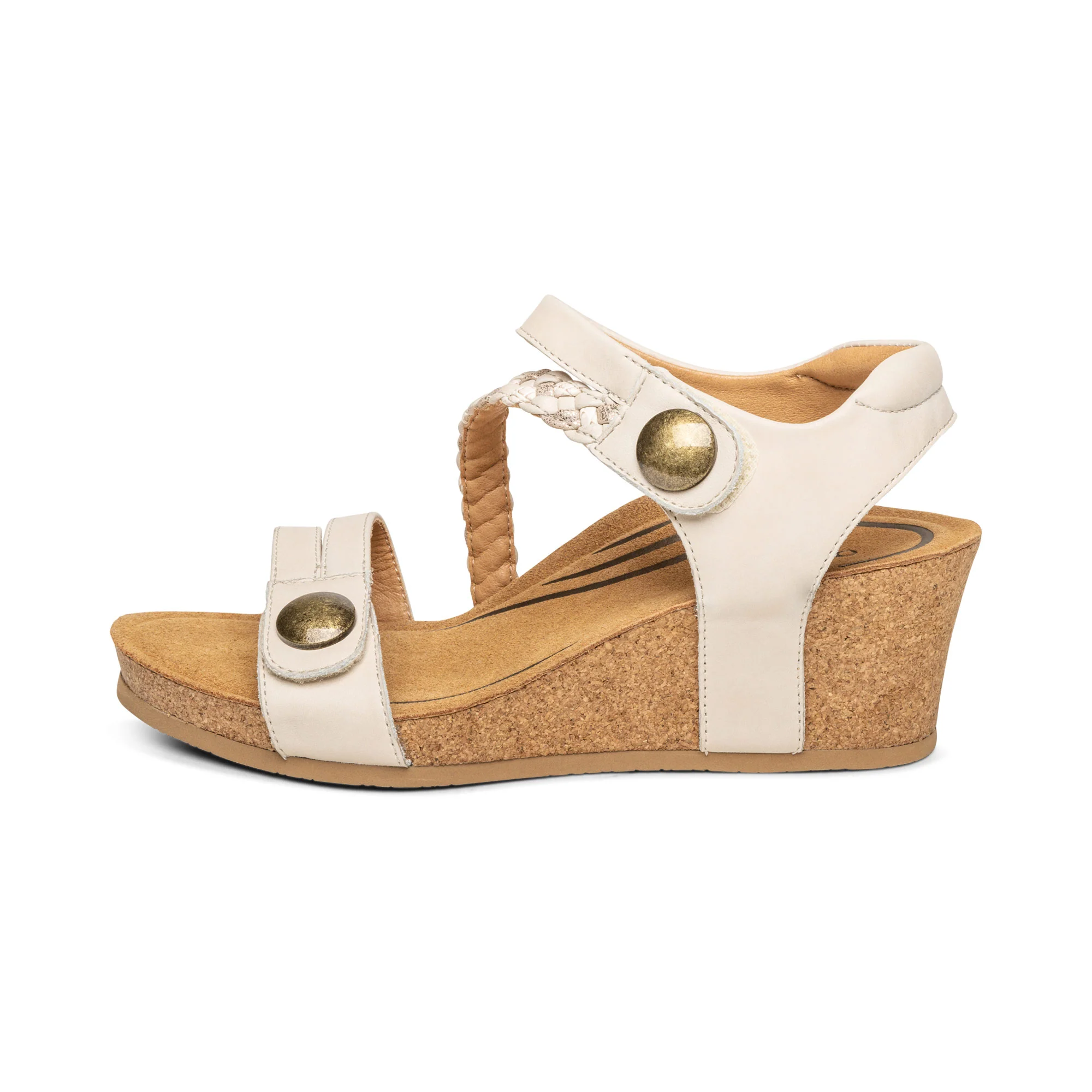 Avril Quarter Strap Wedge - White - Image 3