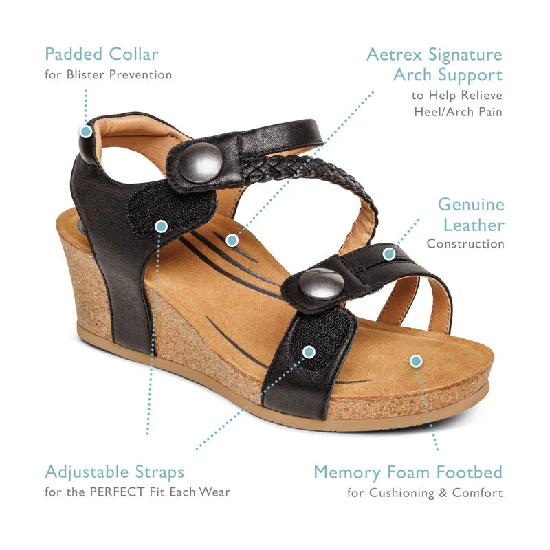 Avril Quarter Strap Wedge - White - Image 6