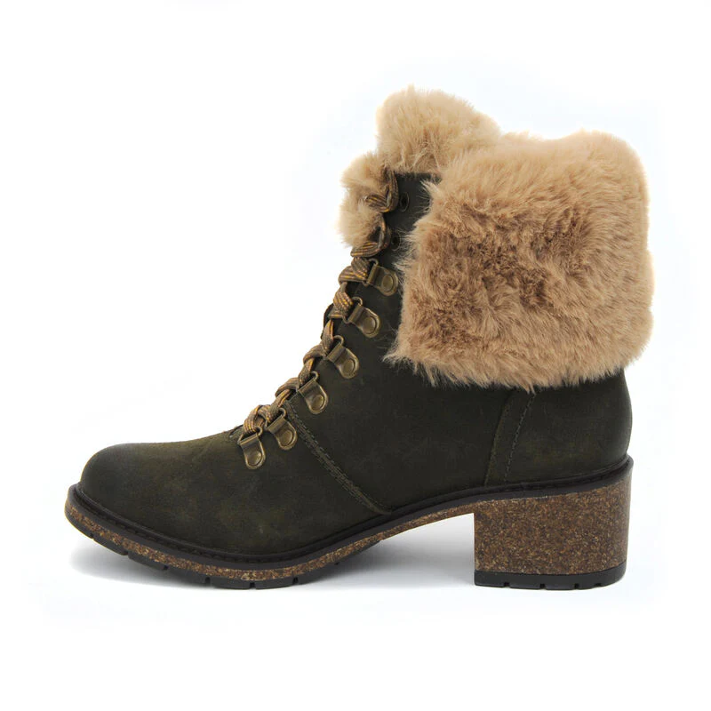 Brooklyn Fur Lace-Up Boot - Khaki - Image 3