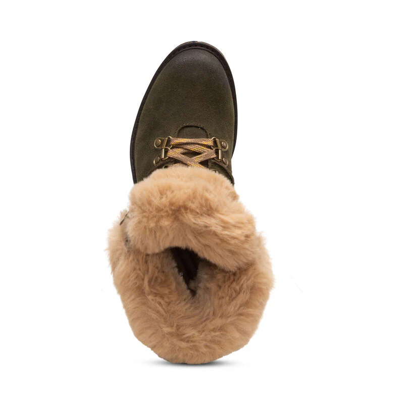 Brooklyn Fur Lace-Up Boot - Khaki - Image 4