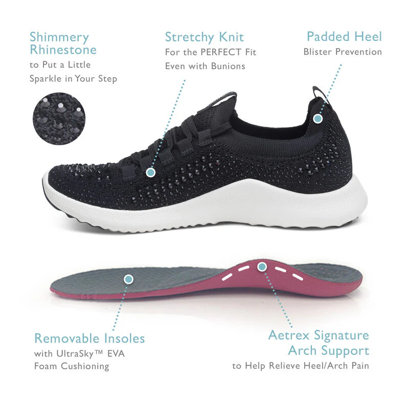 Carly Arch Support Sneaker - Navy Sparkle - Image 5