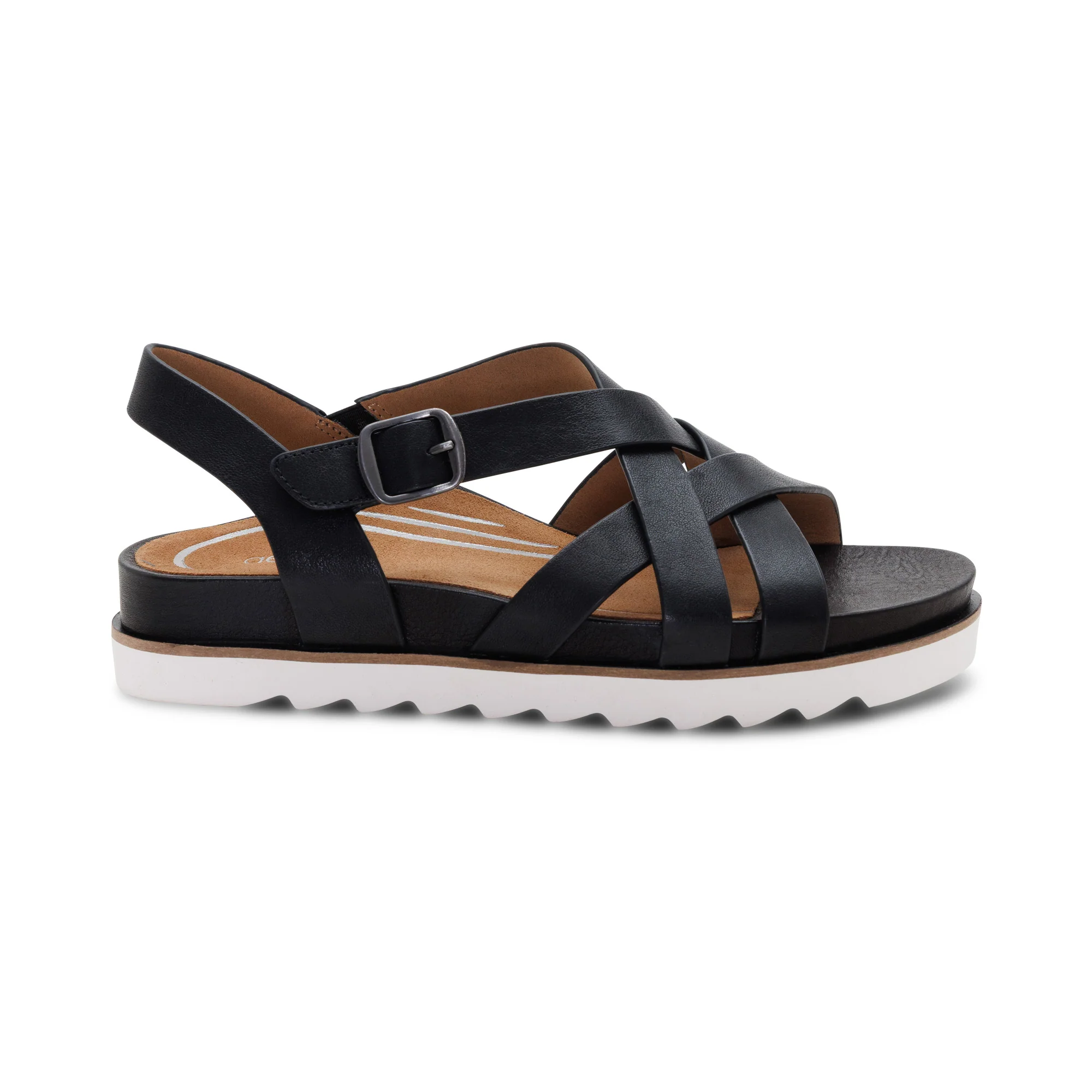 Carmen Cross Band Adjustable Sandal - Black - Image 2