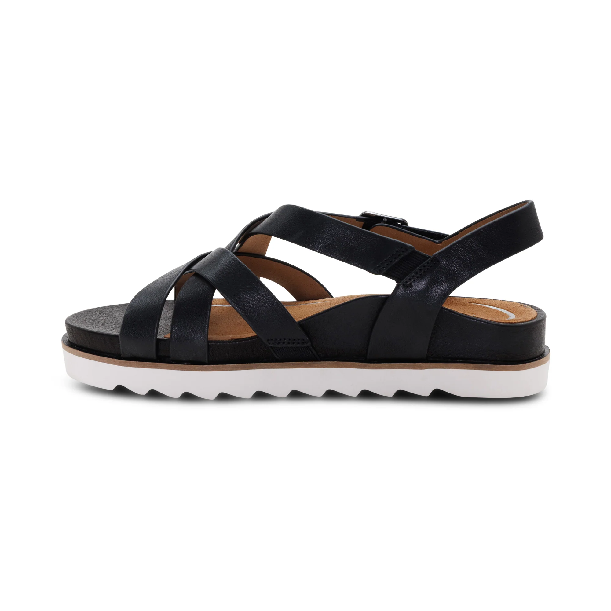 Carmen Cross Band Adjustable Sandal - Black - Image 4