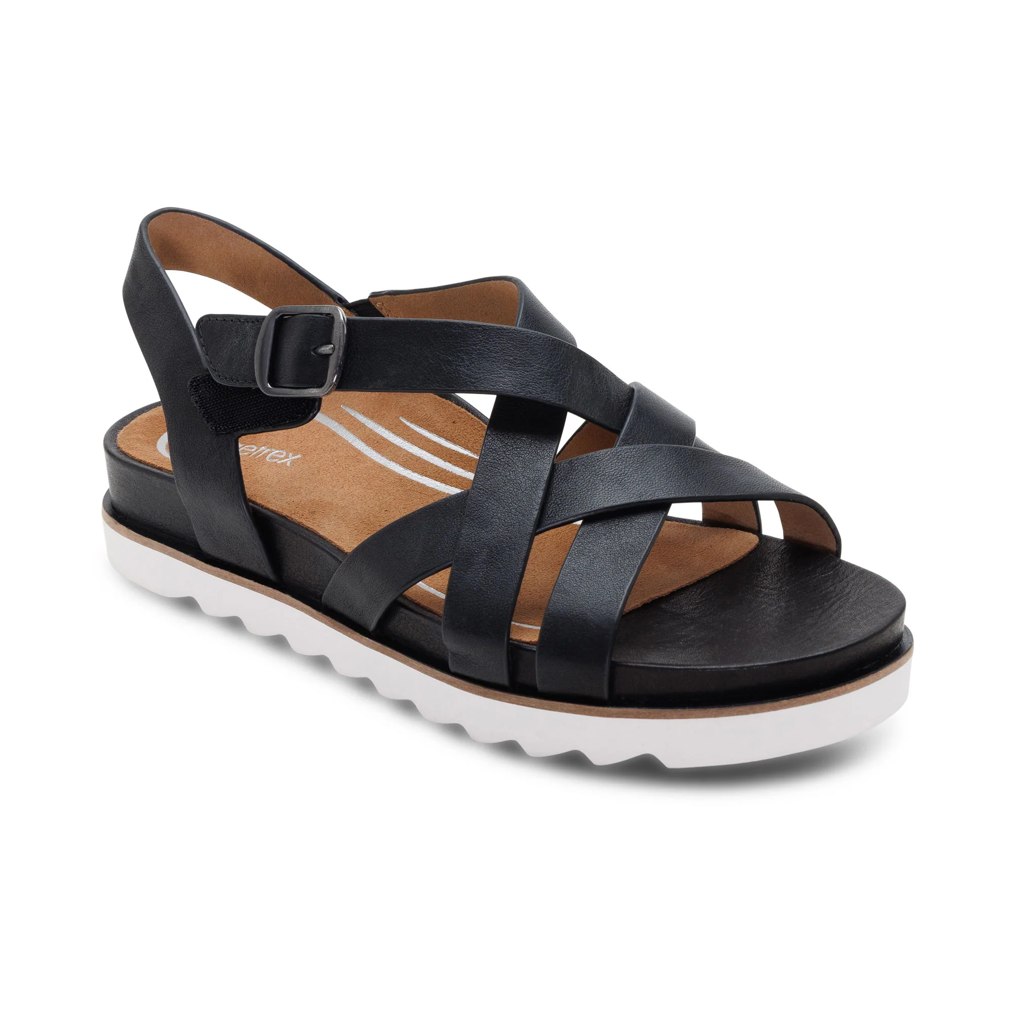 Carmen Cross Band Adjustable Sandal - Black - Image 7