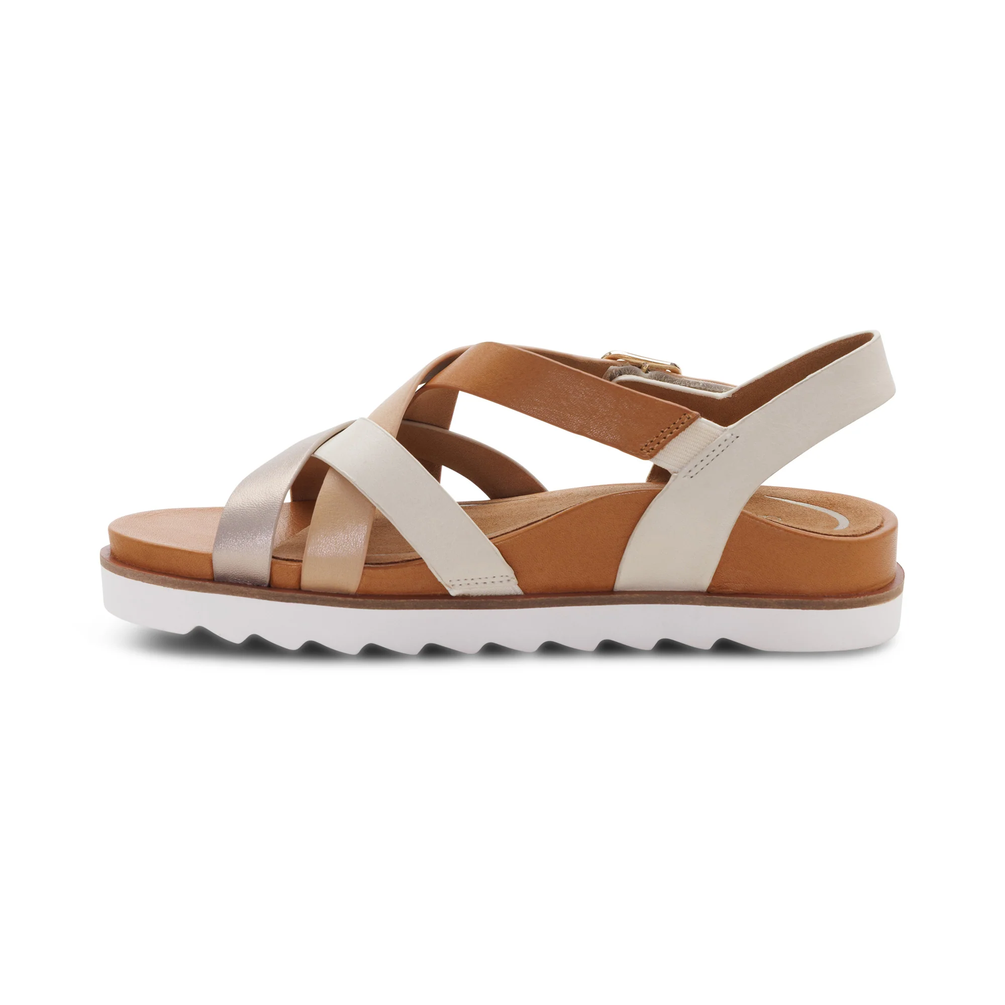 Carmen Cross Band Adjustable Sandal - Champagne Multi - Image 4