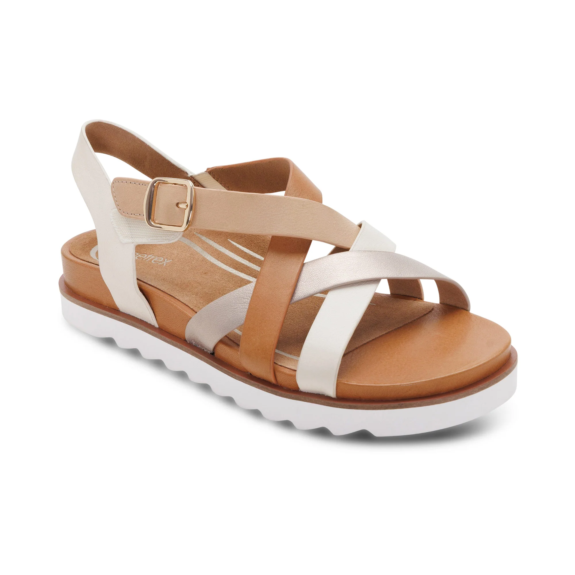 Carmen Cross Band Adjustable Sandal - Champagne Multi - Image 7