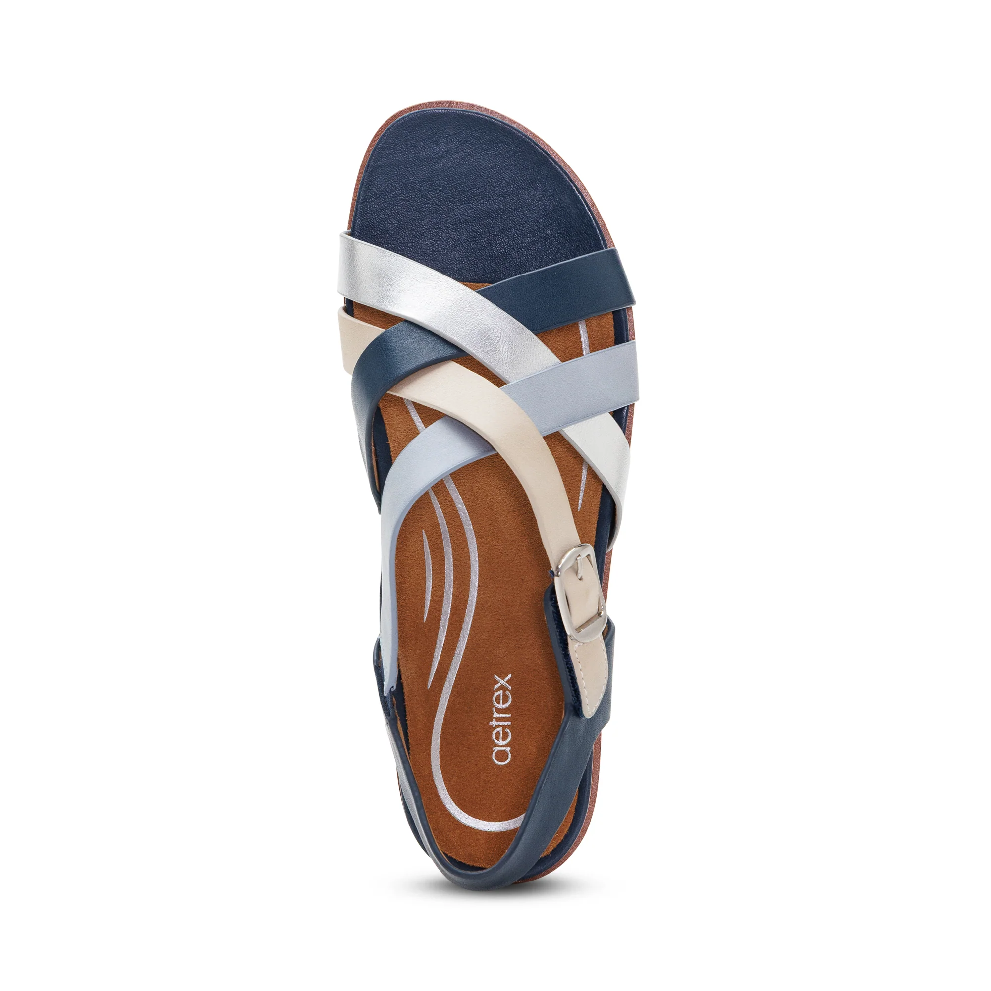 Carmen Cross Band Adjustable Sandal - Navy Multi - Image 5