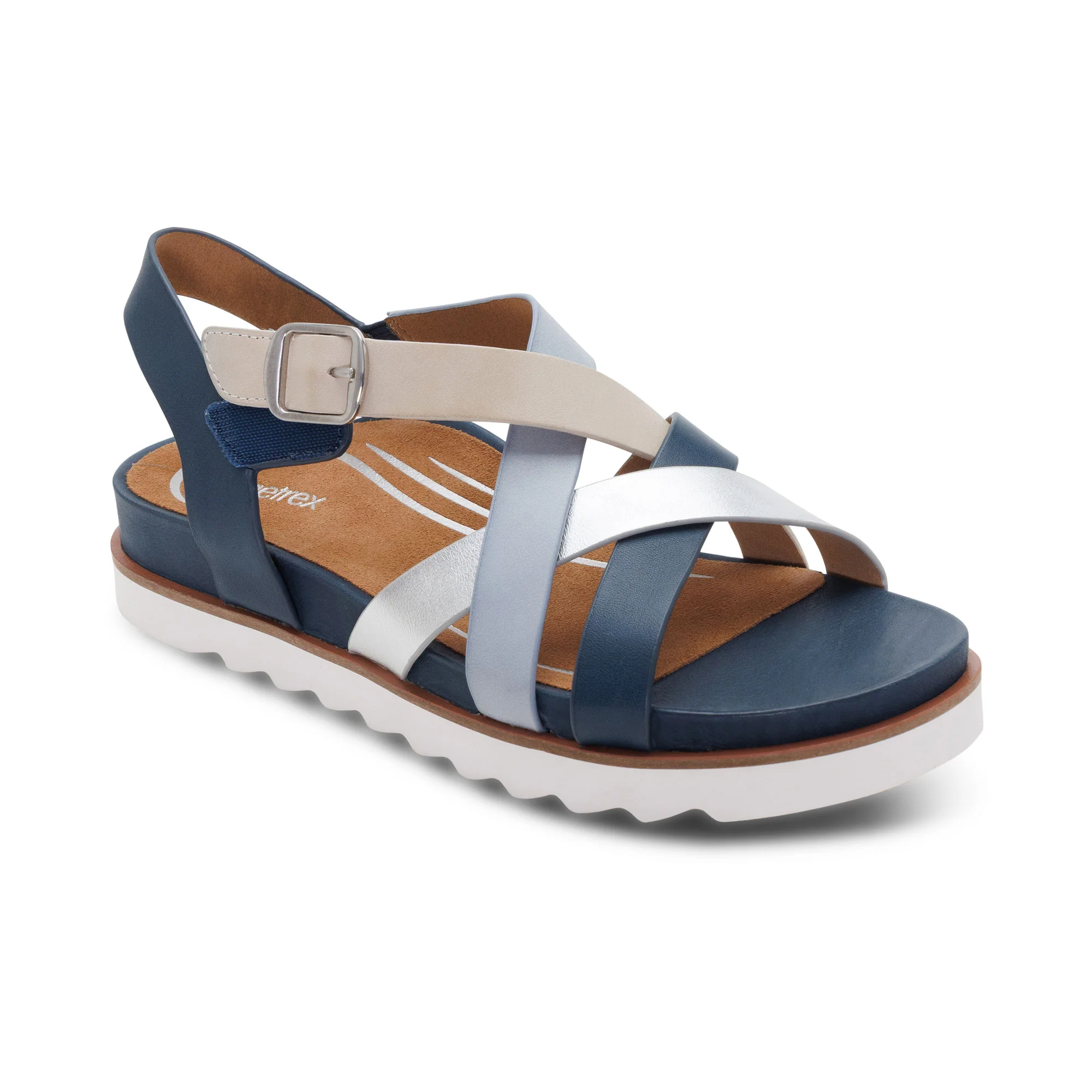 Carmen Cross Band Adjustable Sandal - Navy Multi - Image 7