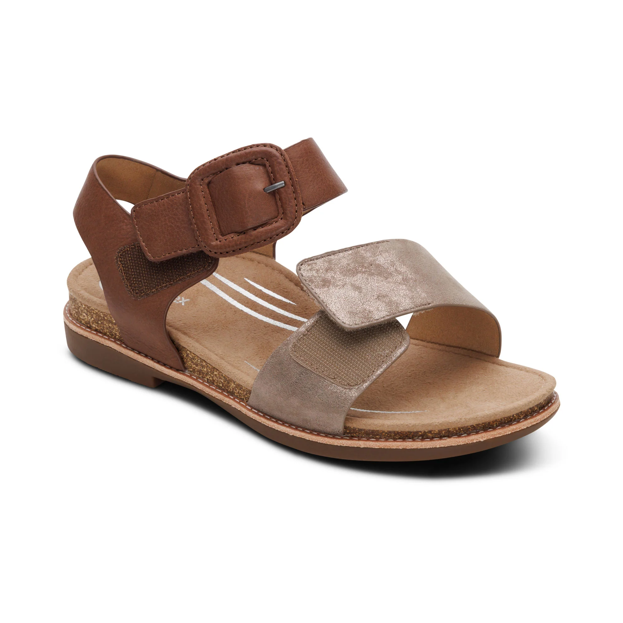 Claire Quarter Strap Sandal - Taupe Multi - Image 7