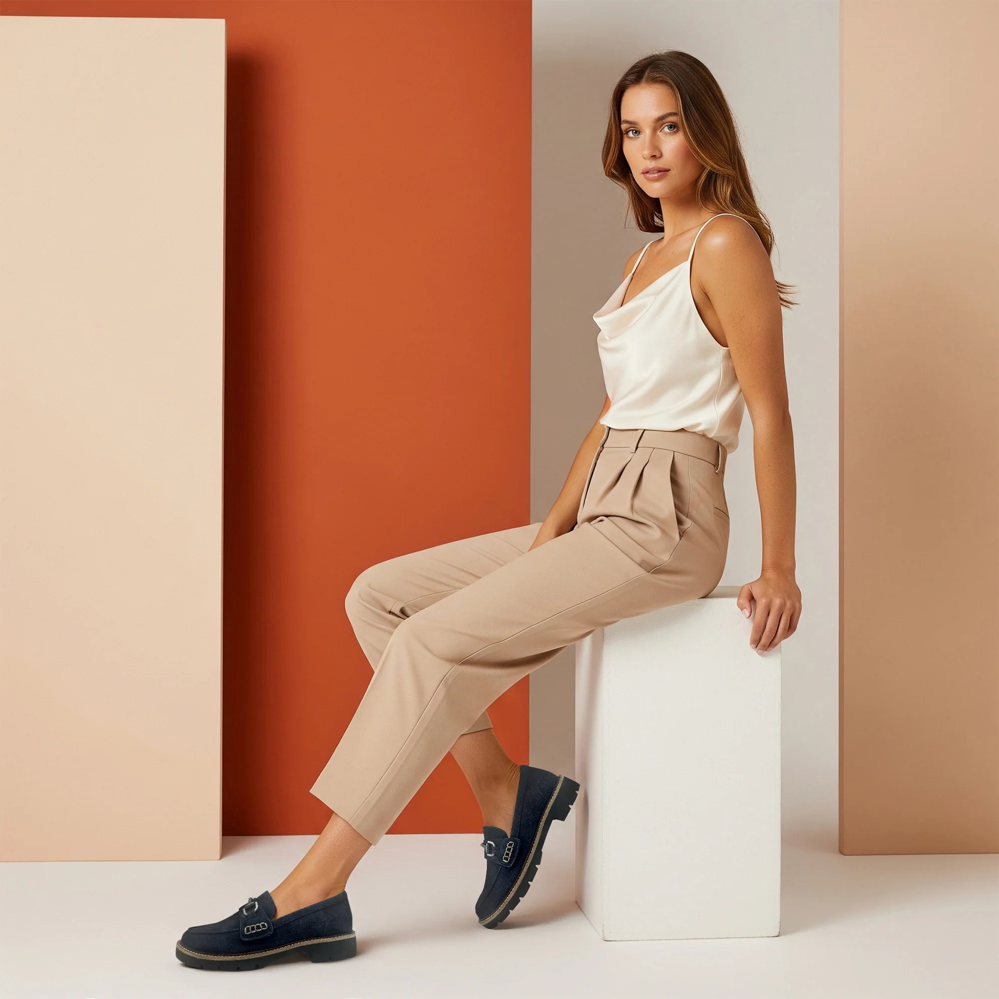 Collette Arch Support Loafer - Navy Suede - Image 7