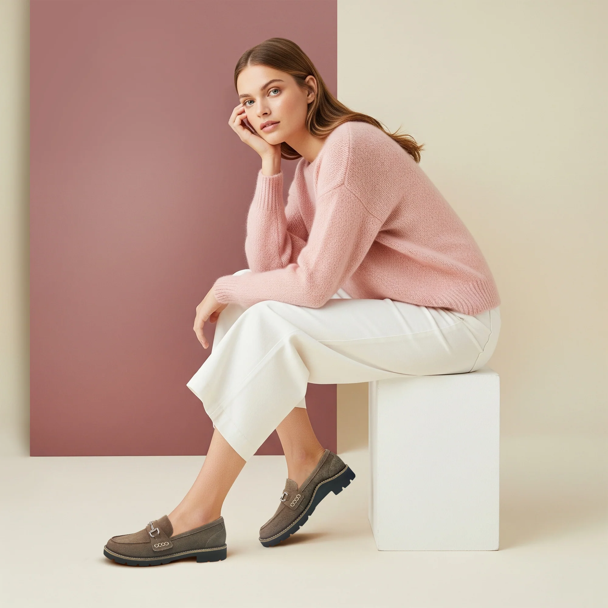 Collette Arch Support Loafer - Taupe Suede - Image 6