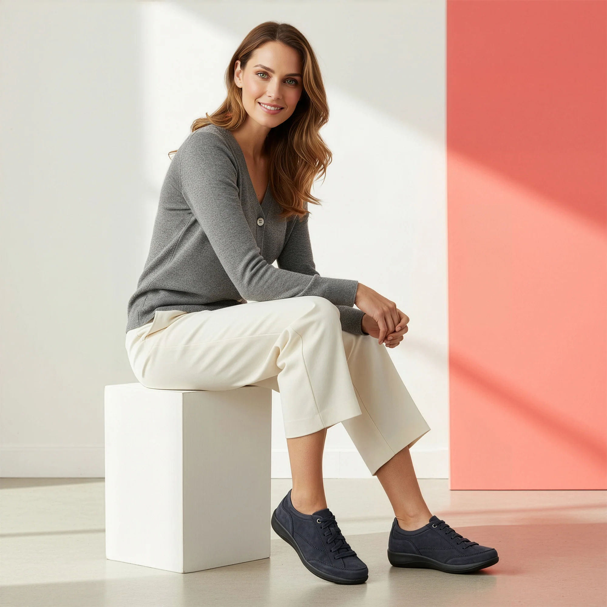 Dahlia Lace-Up Oxford - Navy - Image 6