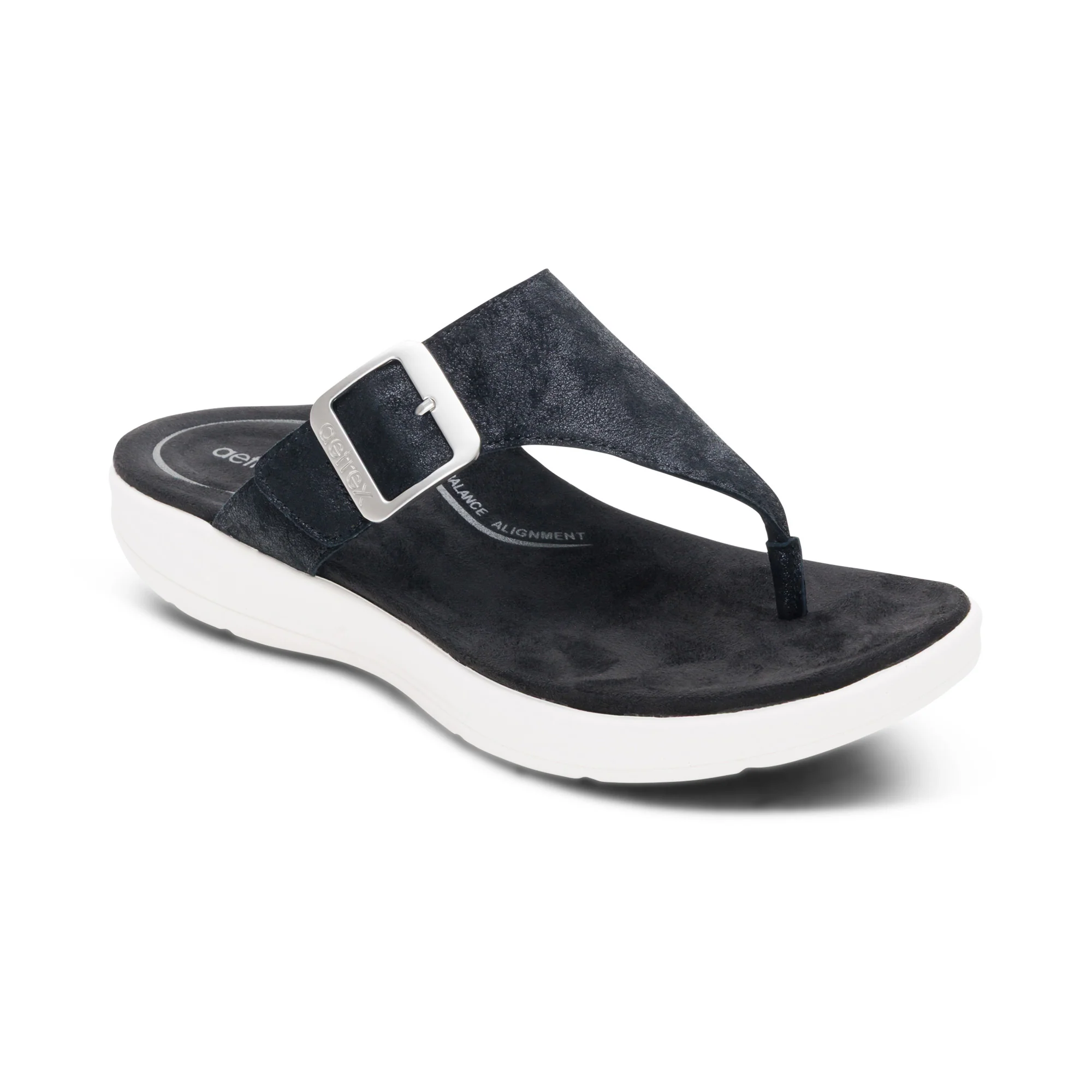 Donna Adjustable Thong Sandal - Black