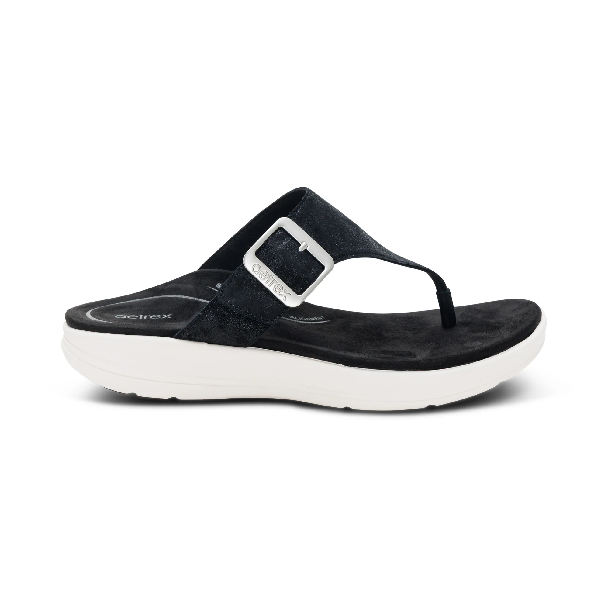 Donna Adjustable Thong Sandal - Black - Image 2