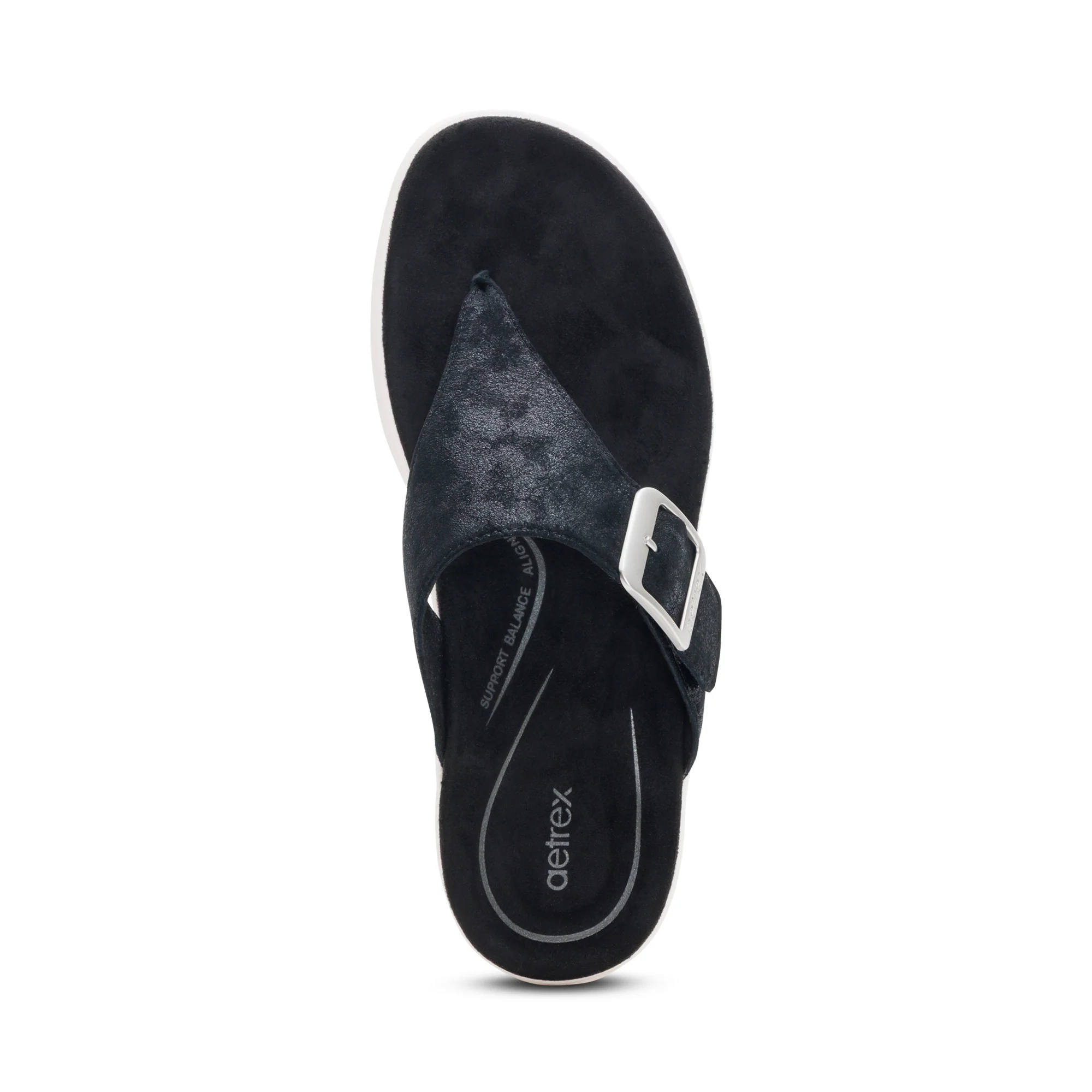 Donna Adjustable Thong Sandal - Black - Image 5