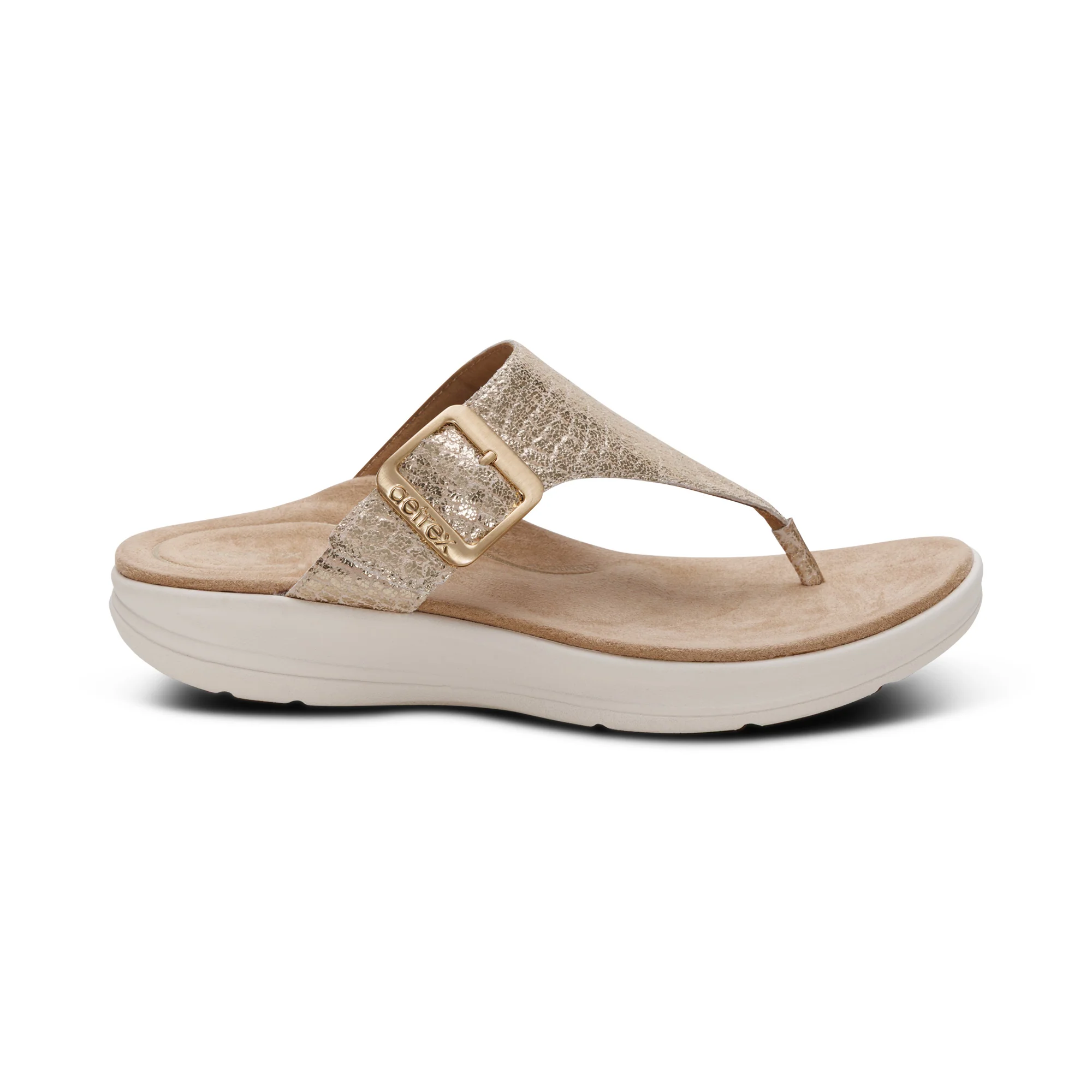 Donna Adjustable Thong Sandal - Champagne - Image 2