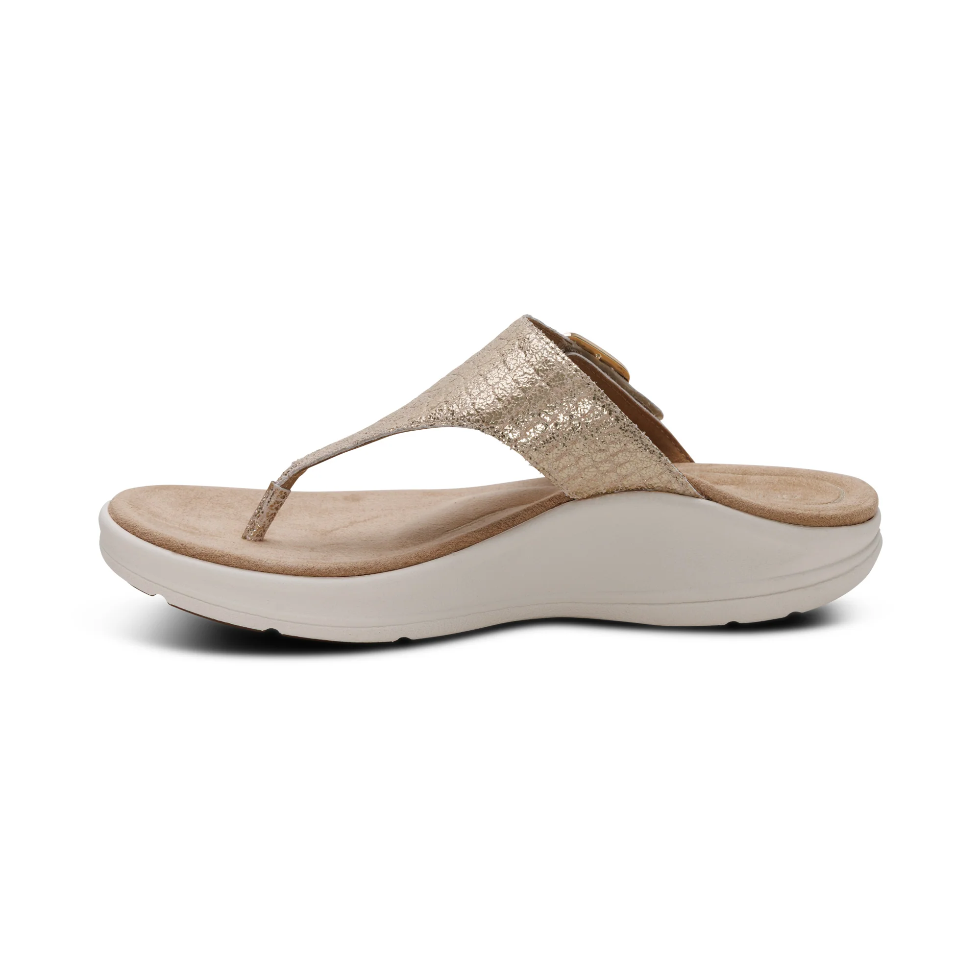 Donna Adjustable Thong Sandal - Champagne - Image 4