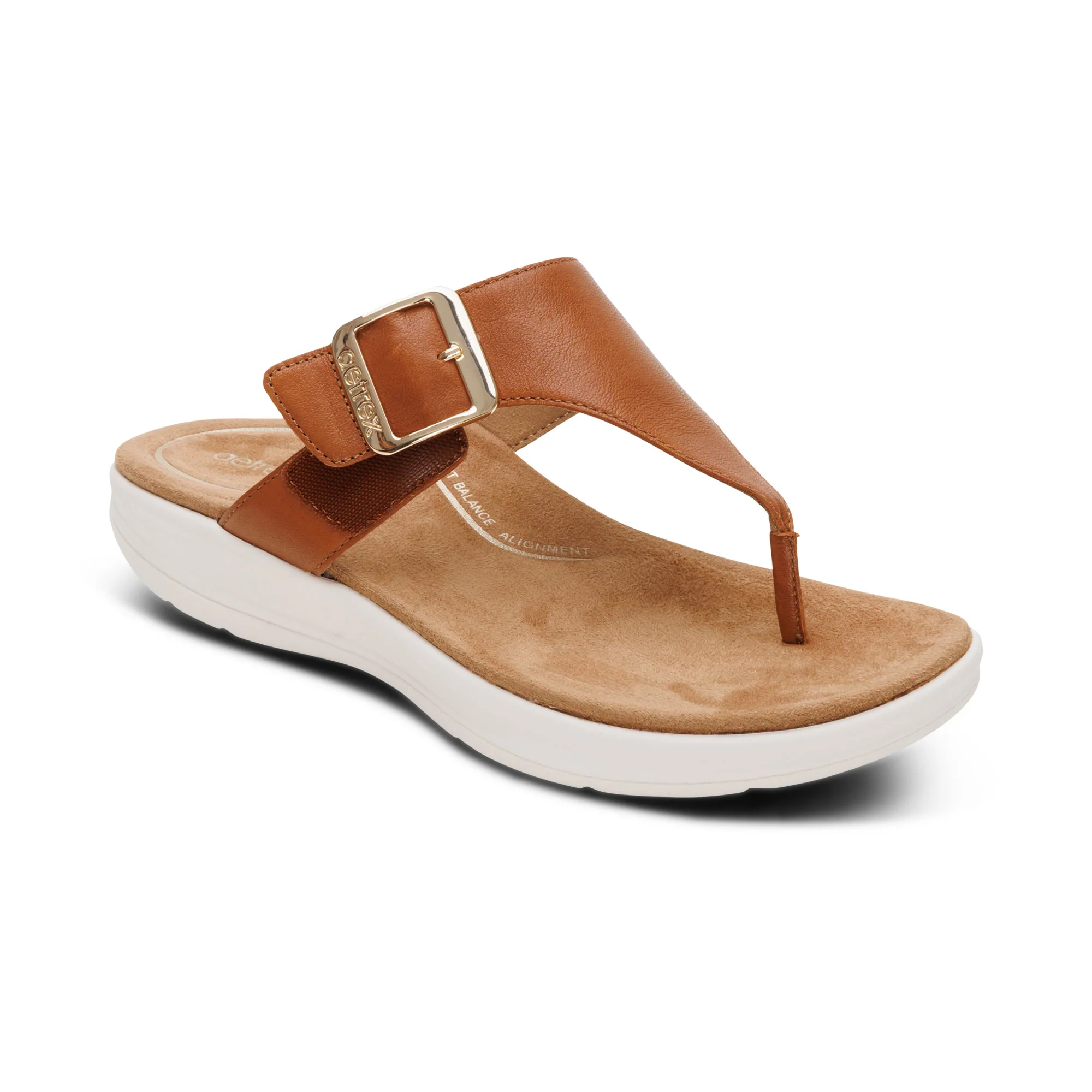 Donna Adjustable Thong Sandal - Cognac - Image 7