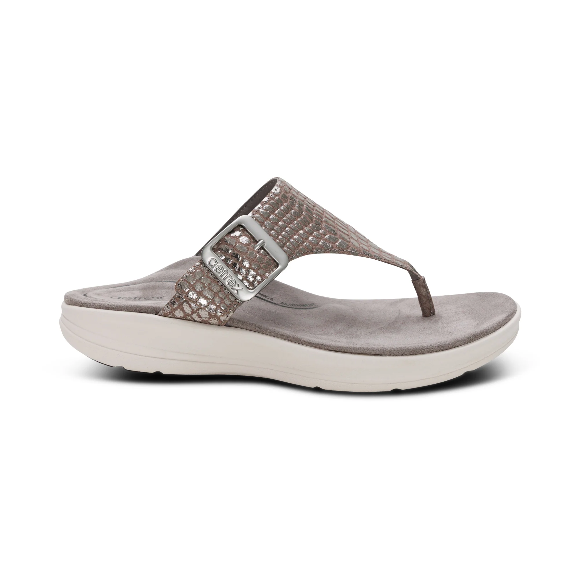 Donna Adjustable Thong Sandal - Pewter Metallic - Image 2