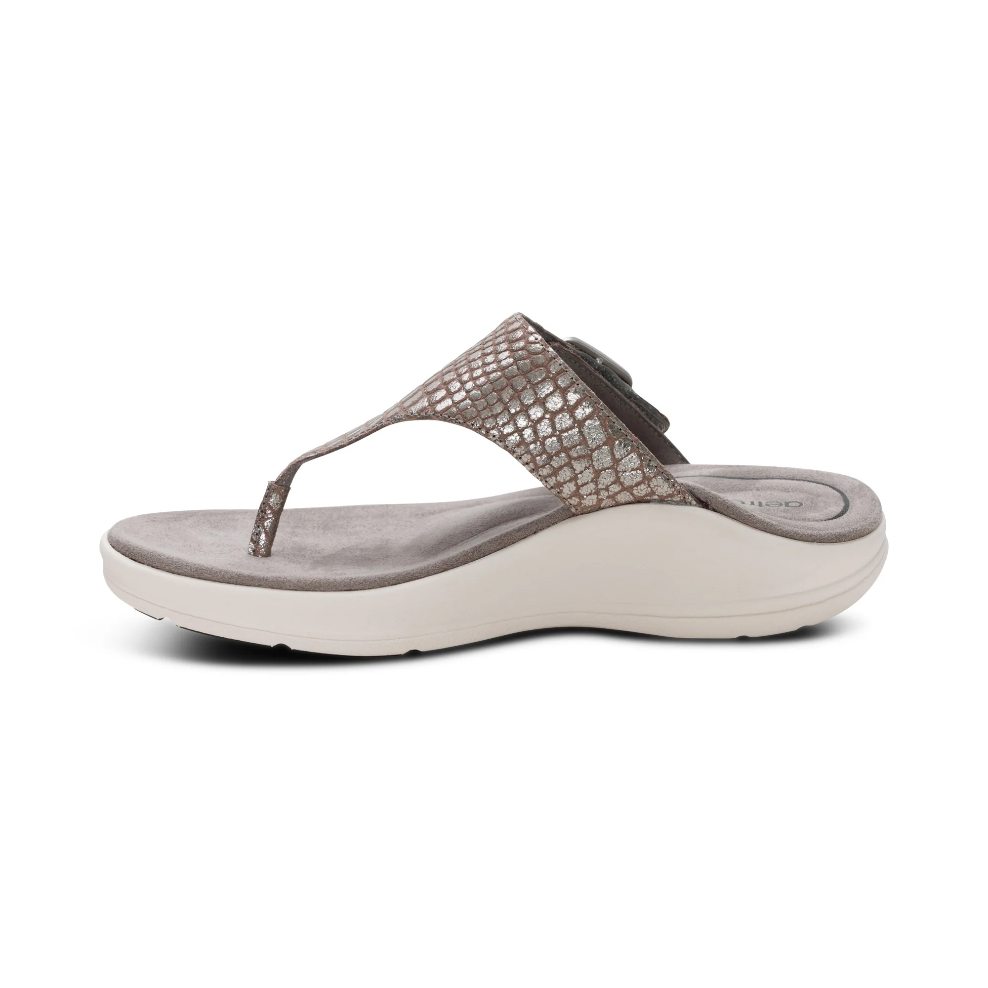 Donna Adjustable Thong Sandal - Pewter Metallic - Image 4