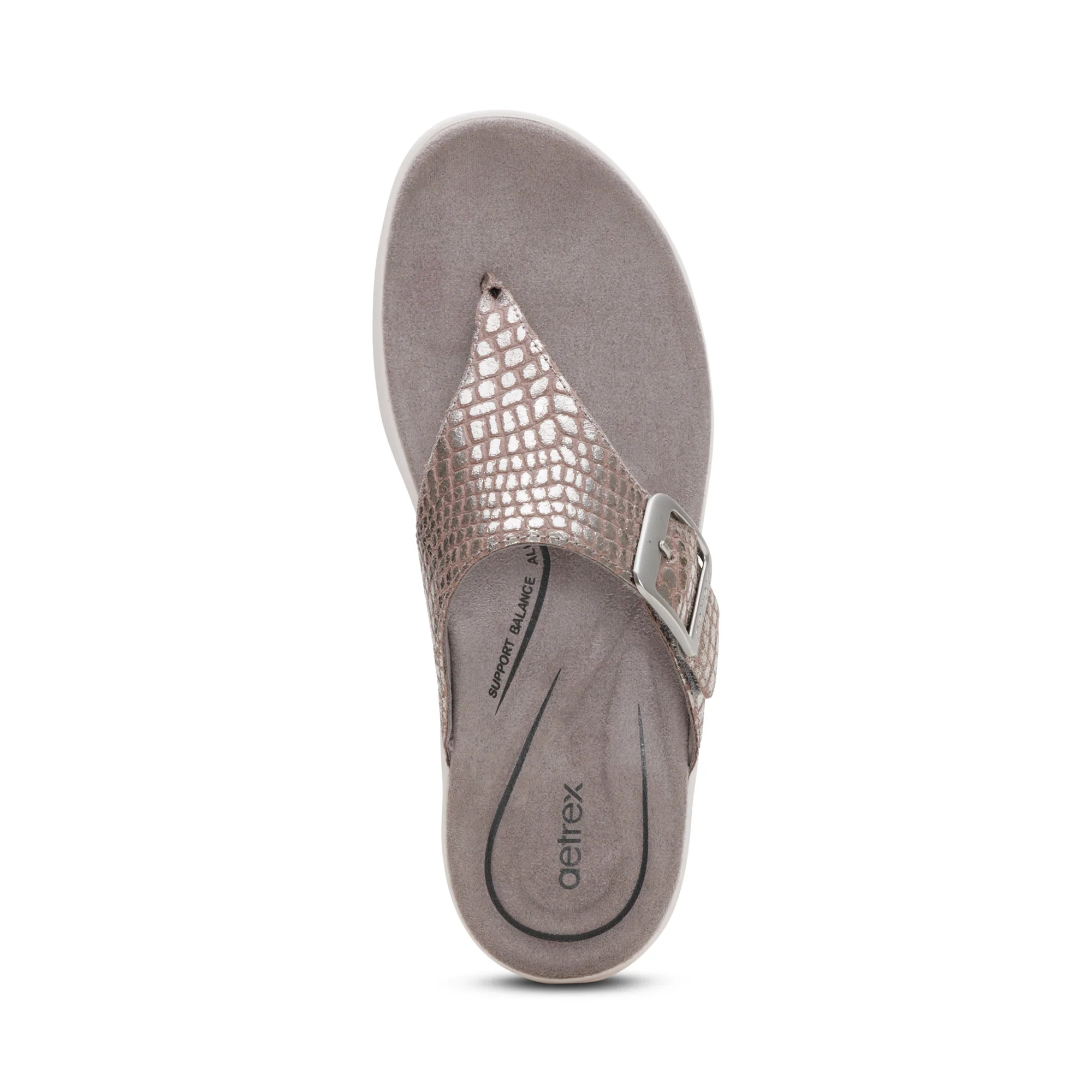 Donna Adjustable Thong Sandal - Pewter Metallic - Image 5