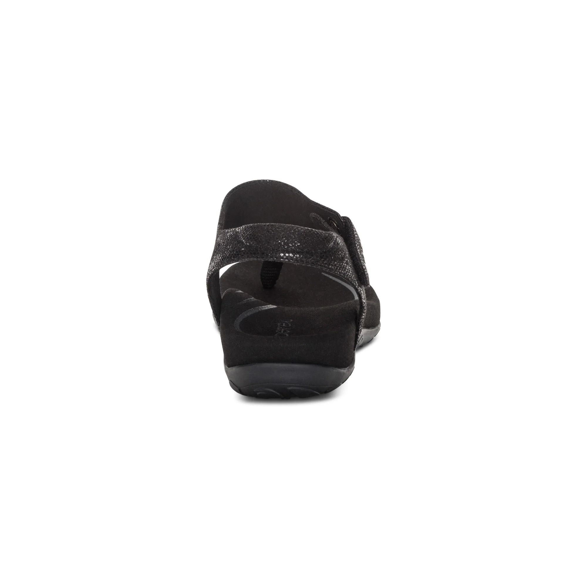 Ellie Adjustable Quarter Strap Thong Sandal - Black - Image 3