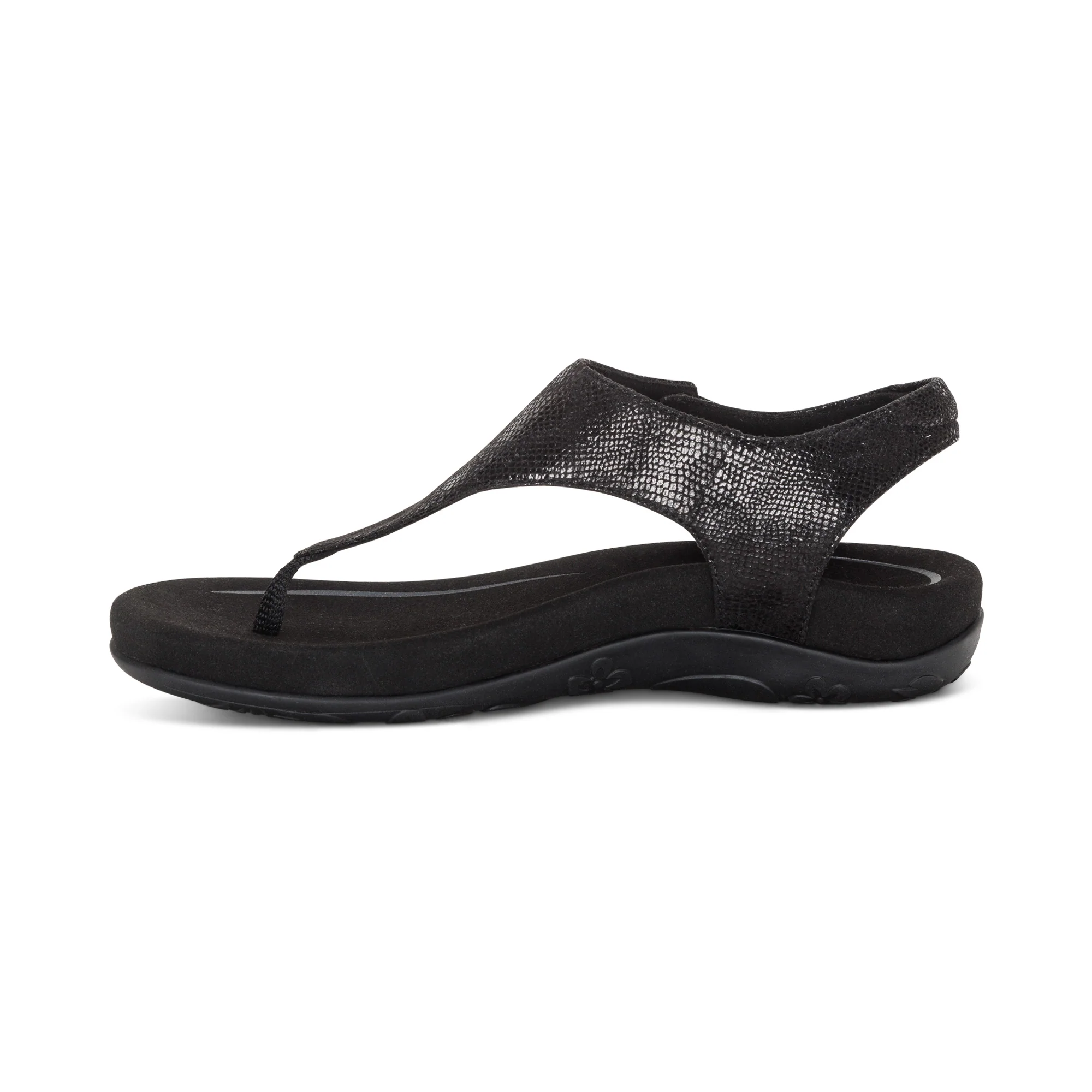 Ellie Adjustable Quarter Strap Thong Sandal - Black - Image 4