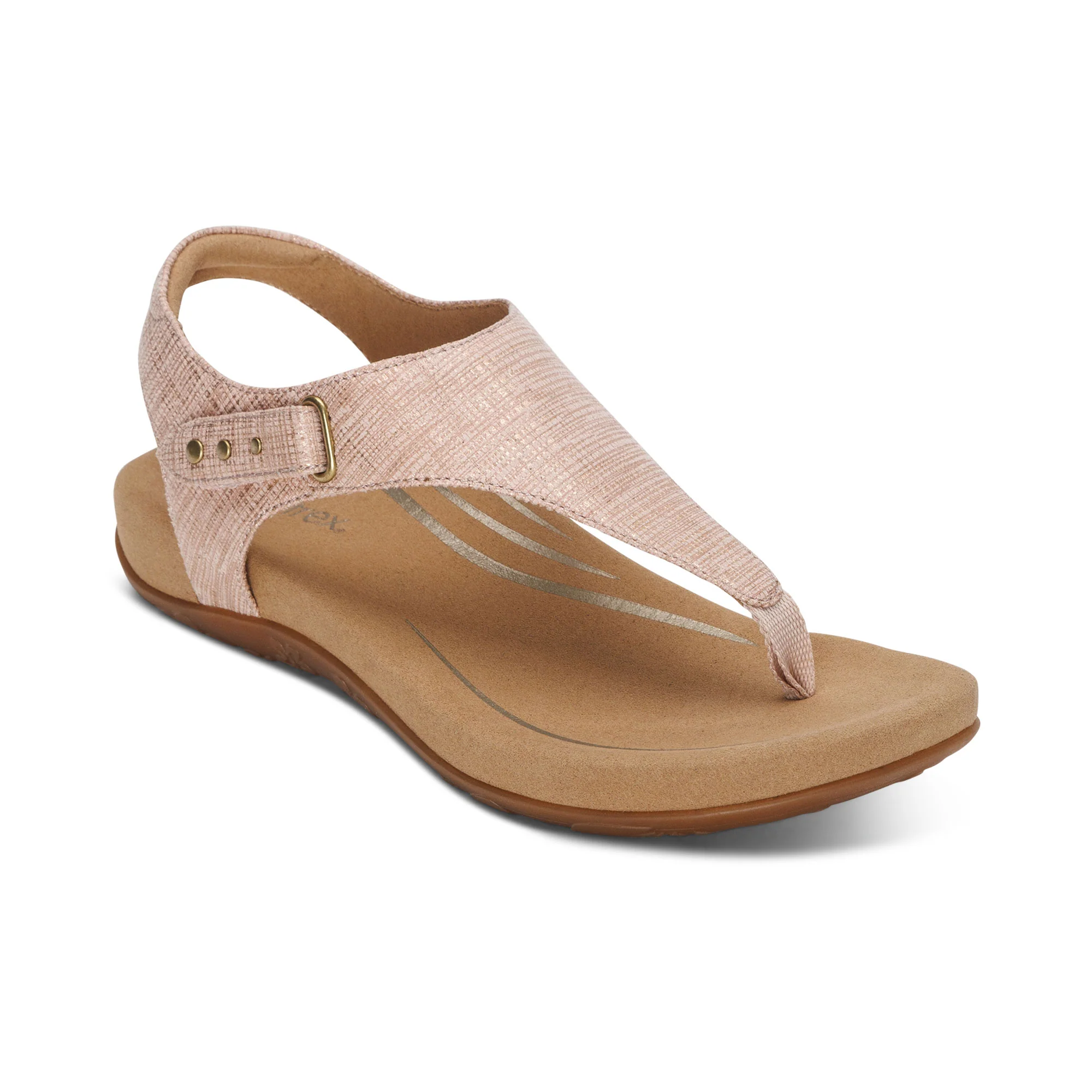 Ellie Adjustable Quarter Strap Thong Sandal - Blush