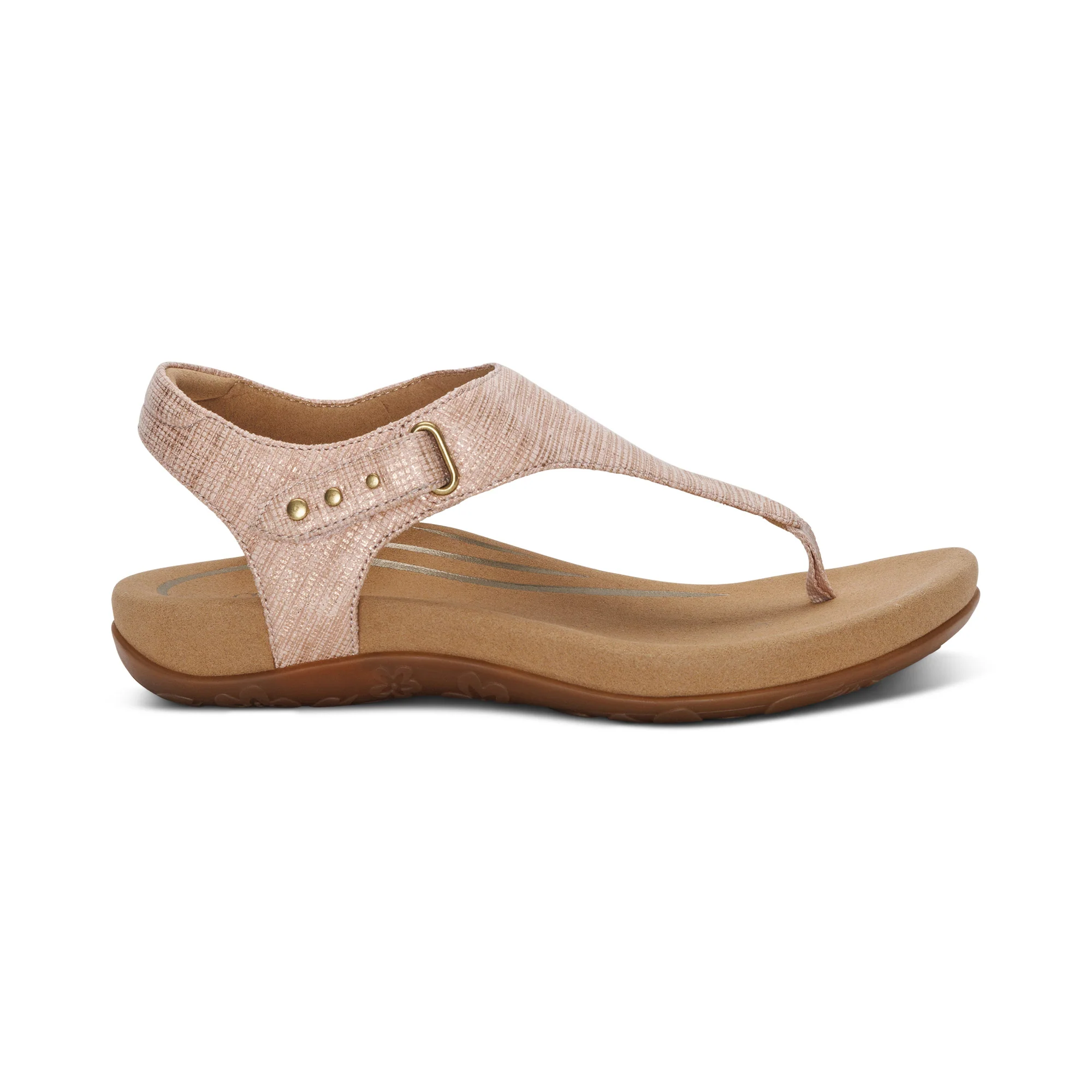 Ellie Adjustable Quarter Strap Thong Sandal - Blush - Image 2