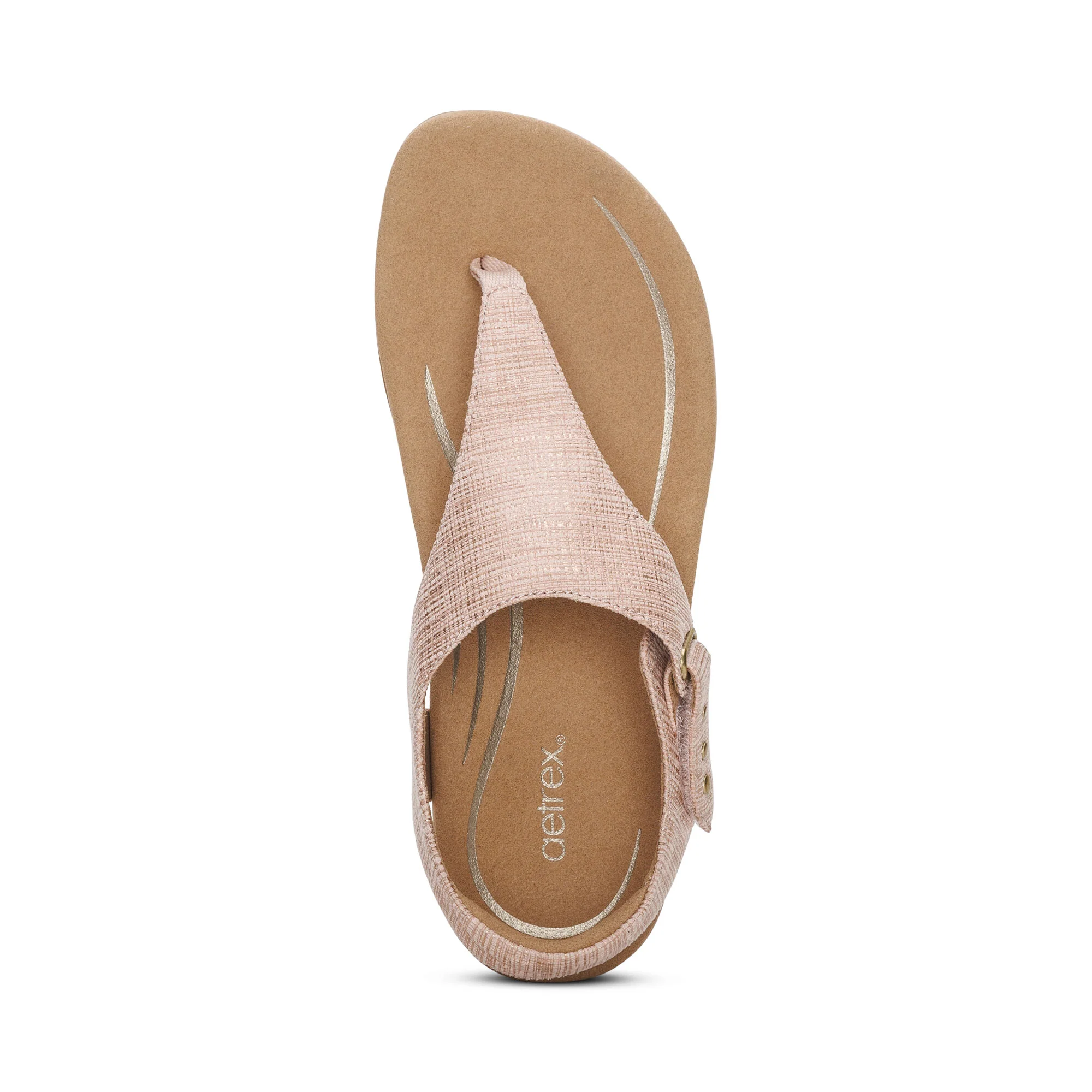 Ellie Adjustable Quarter Strap Thong Sandal - Blush - Image 5