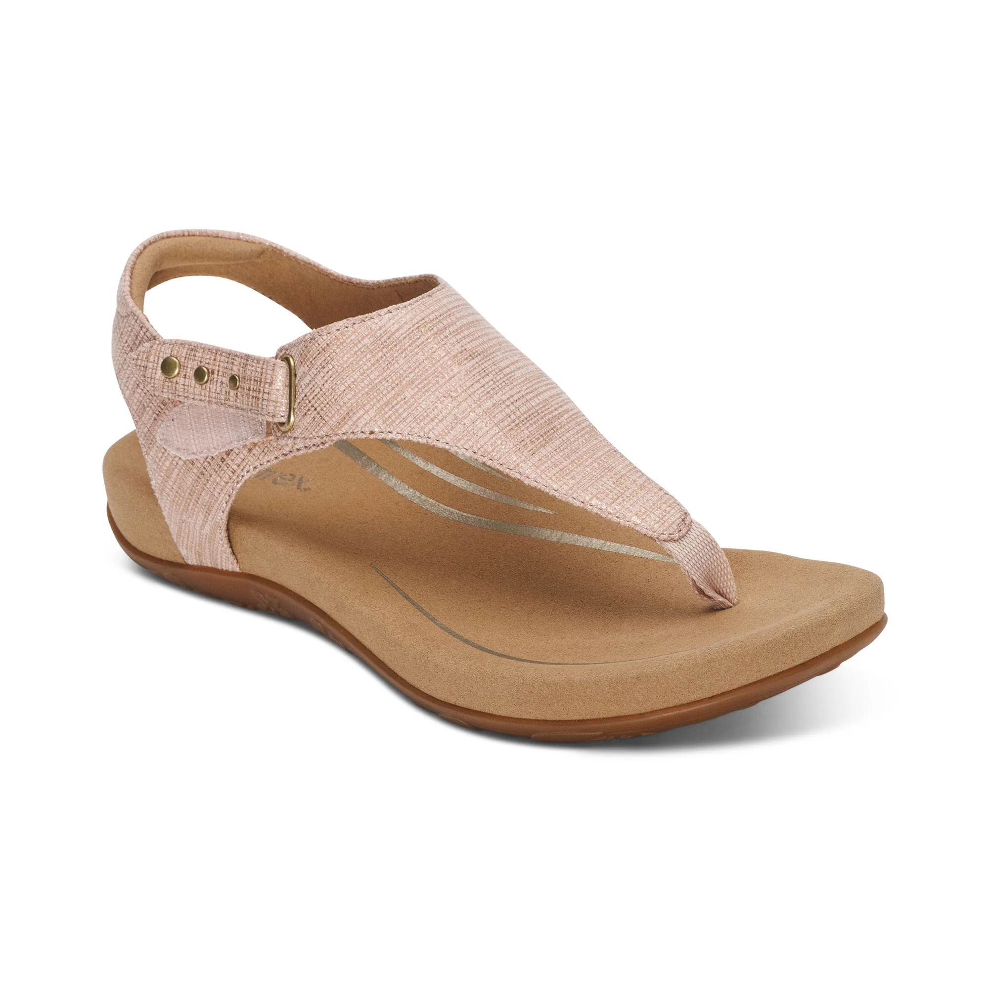 Ellie Adjustable Quarter Strap Thong Sandal - Blush - Image 7