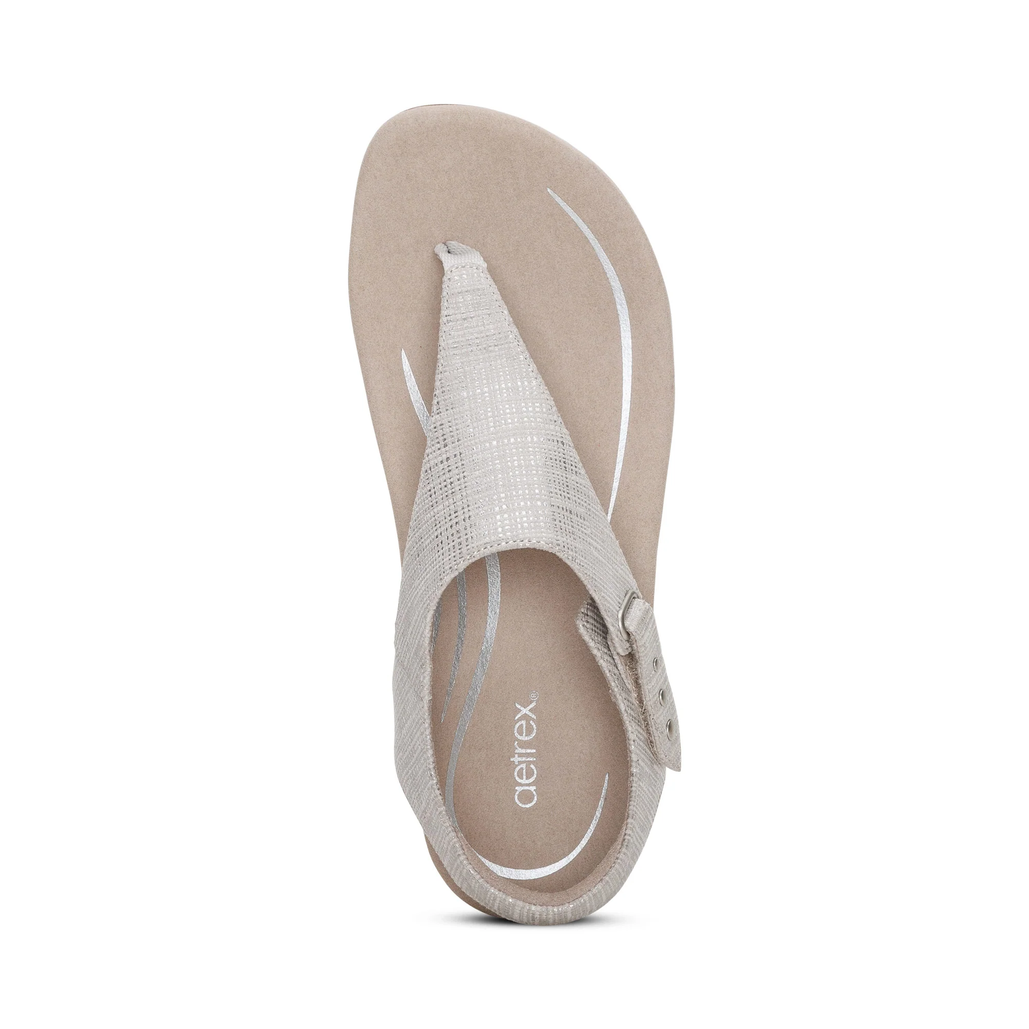 Ellie Adjustable Quarter Strap Thong Sandal - Grey - Image 5
