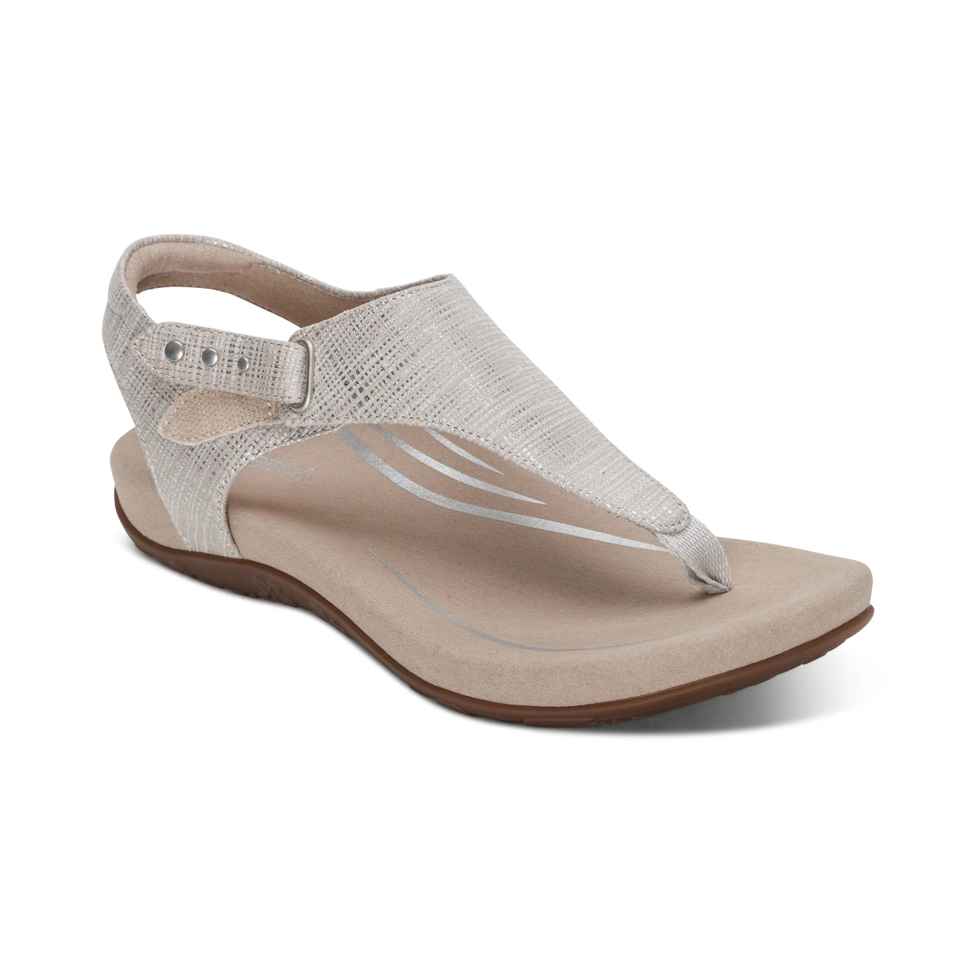 Ellie Adjustable Quarter Strap Thong Sandal - Grey - Image 7