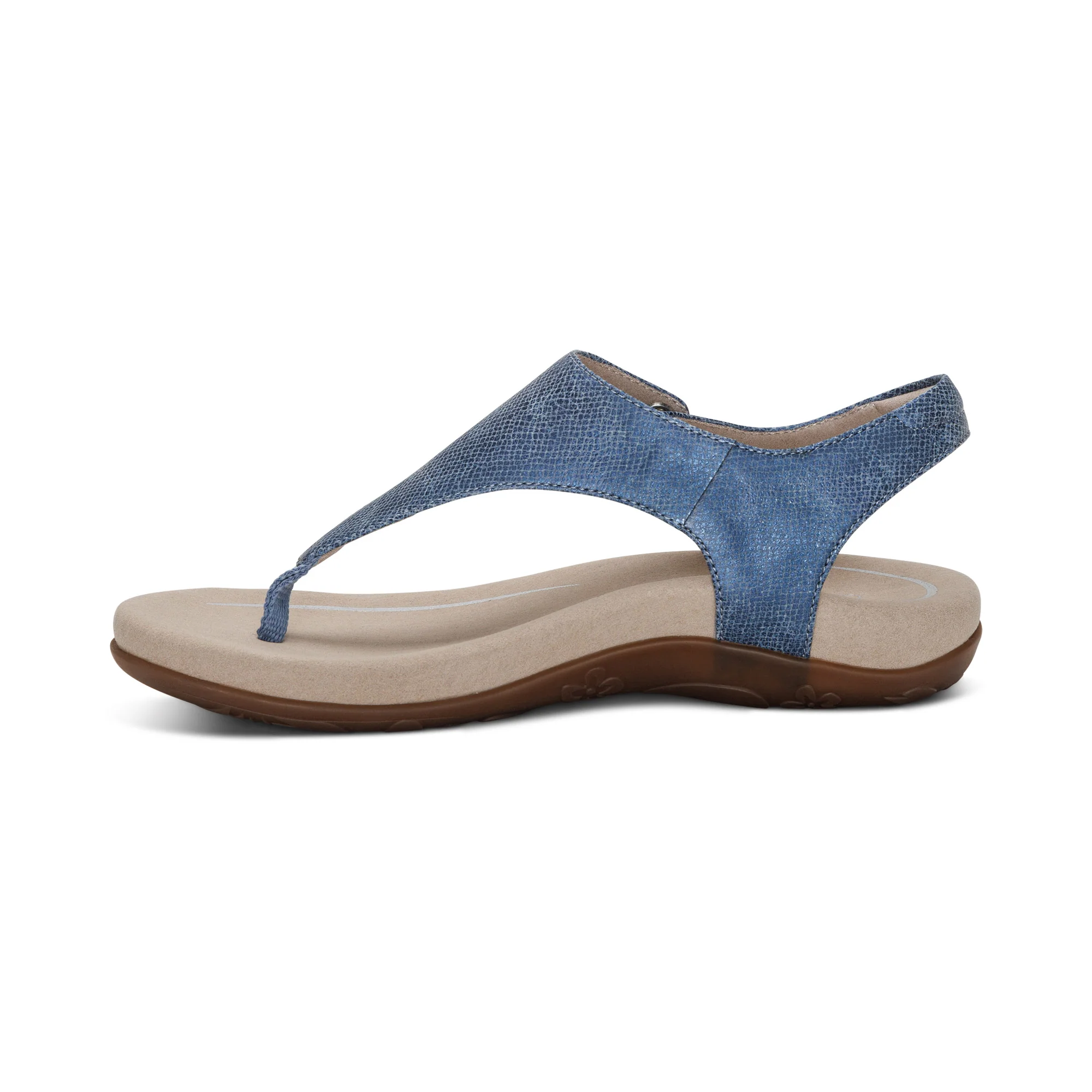 Ellie Adjustable Quarter Strap Thong Sandal - Navy - Image 4