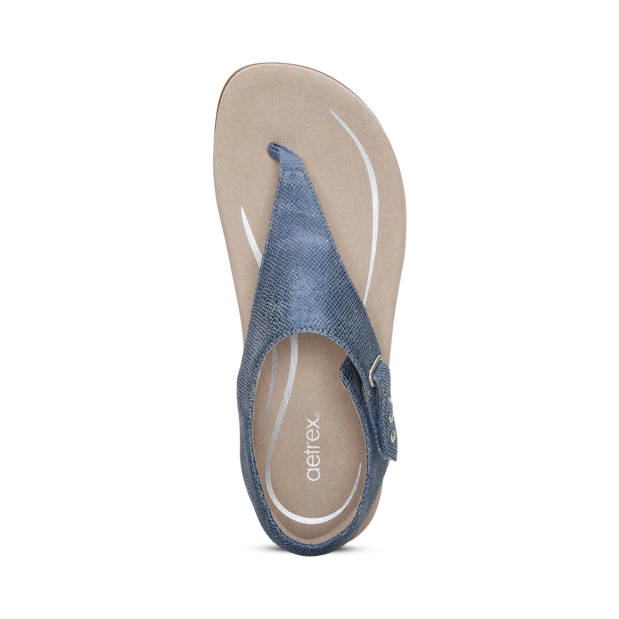 Ellie Adjustable Quarter Strap Thong Sandal - Navy - Image 5