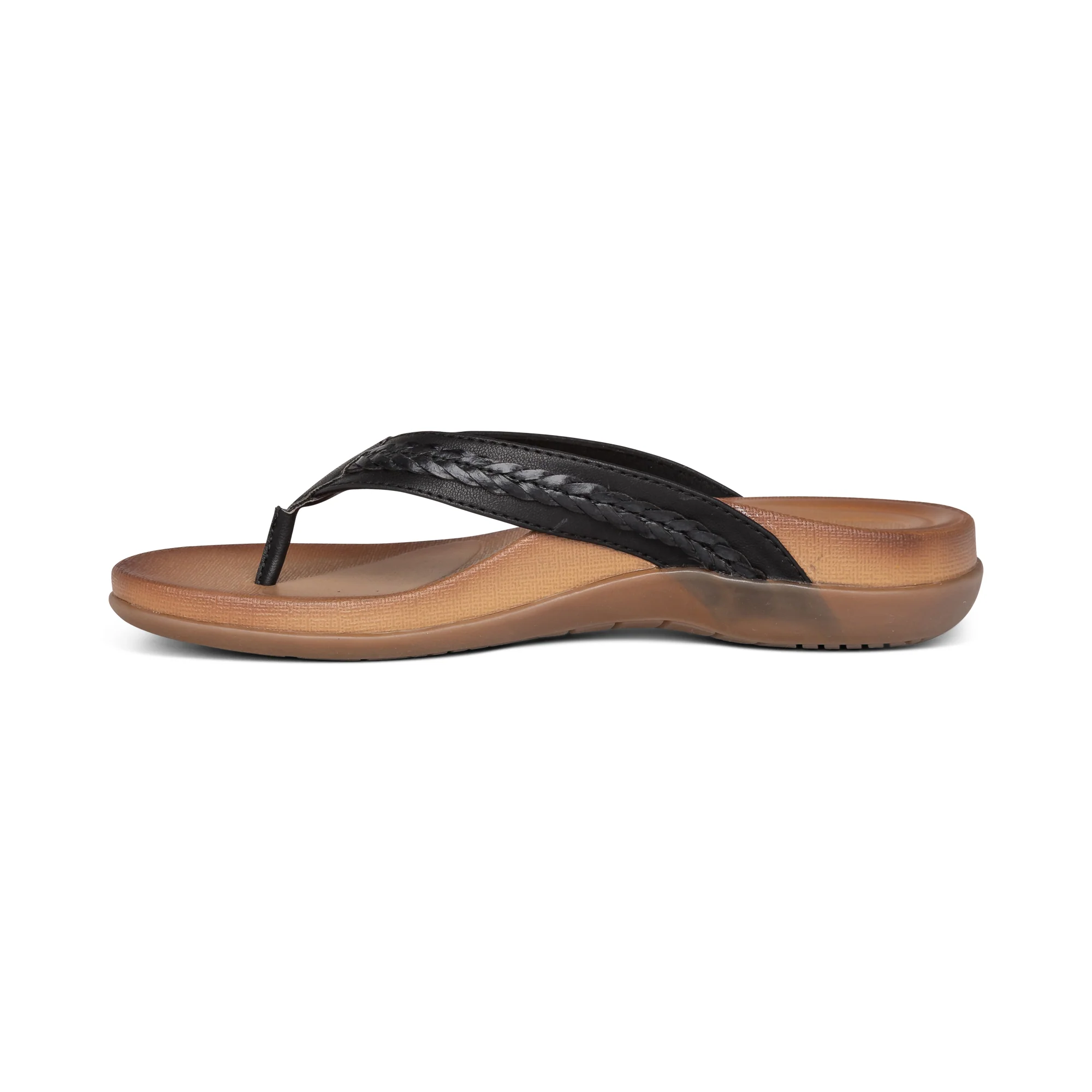 Emmy Braided Thong Sandal - Black - Image 3
